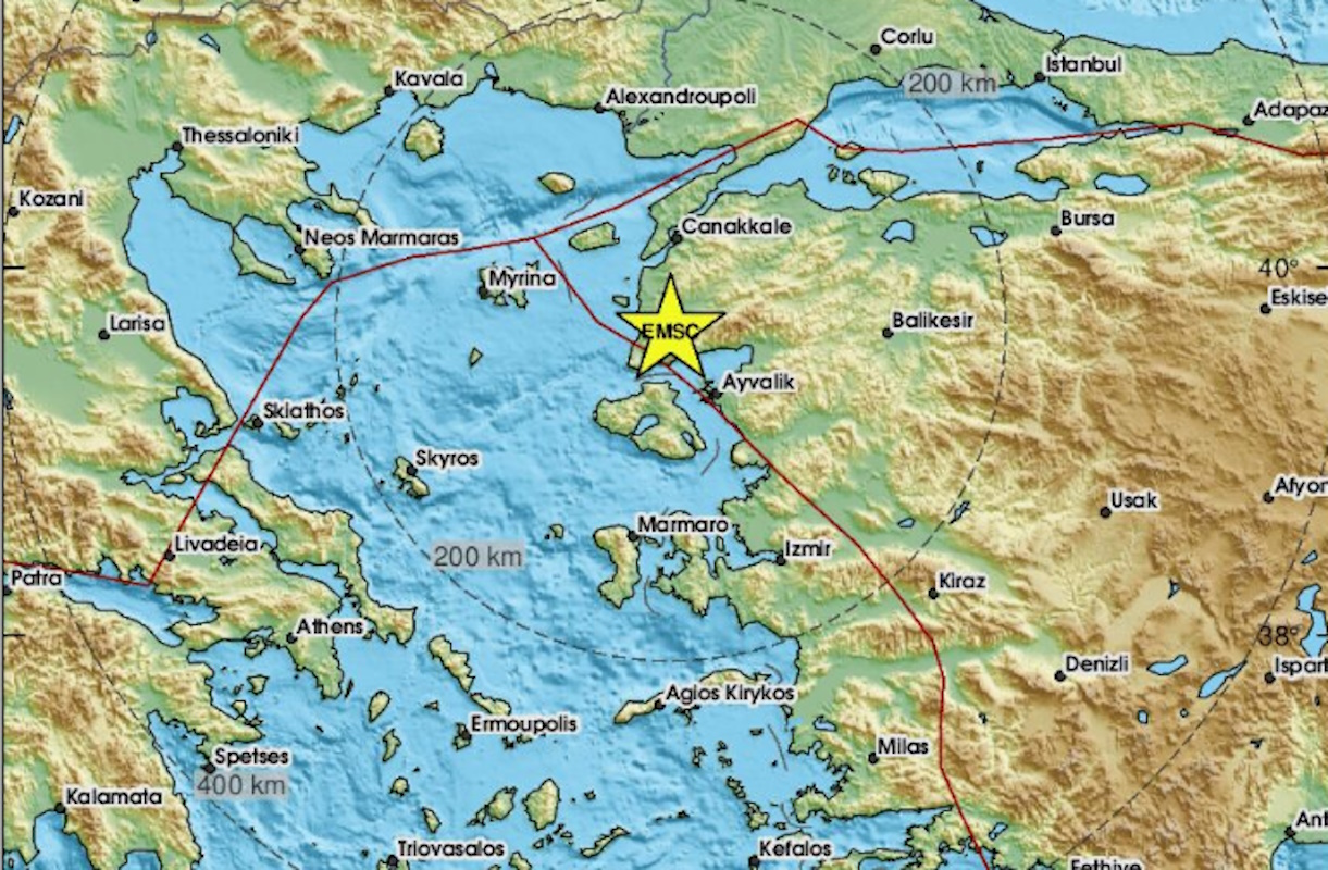 Σεισμός 4,9 Ρίχτερ στα παράλια της  Τουρκίας – Έγινε αισθητός και στη Λέσβο