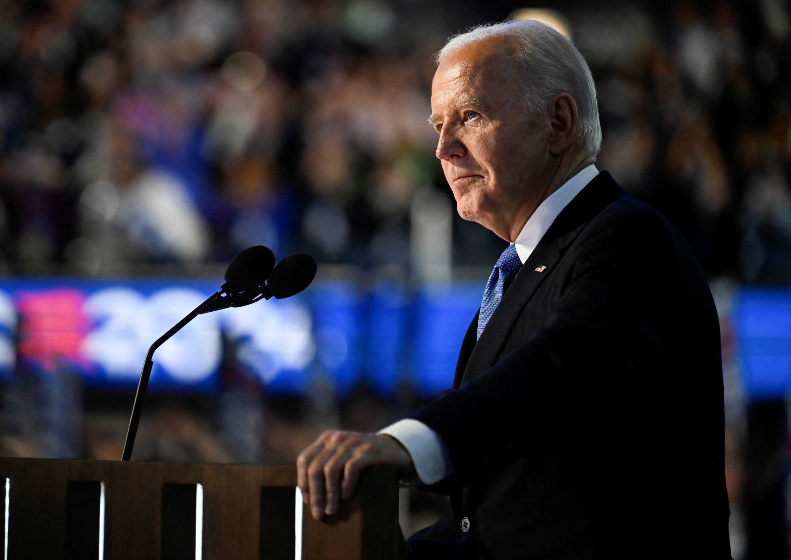 U.S. President Joe Biden attends the Democratic National Convention (DNC) in Chicago, Illinois, U.S. August 19, 2024. REUTERS