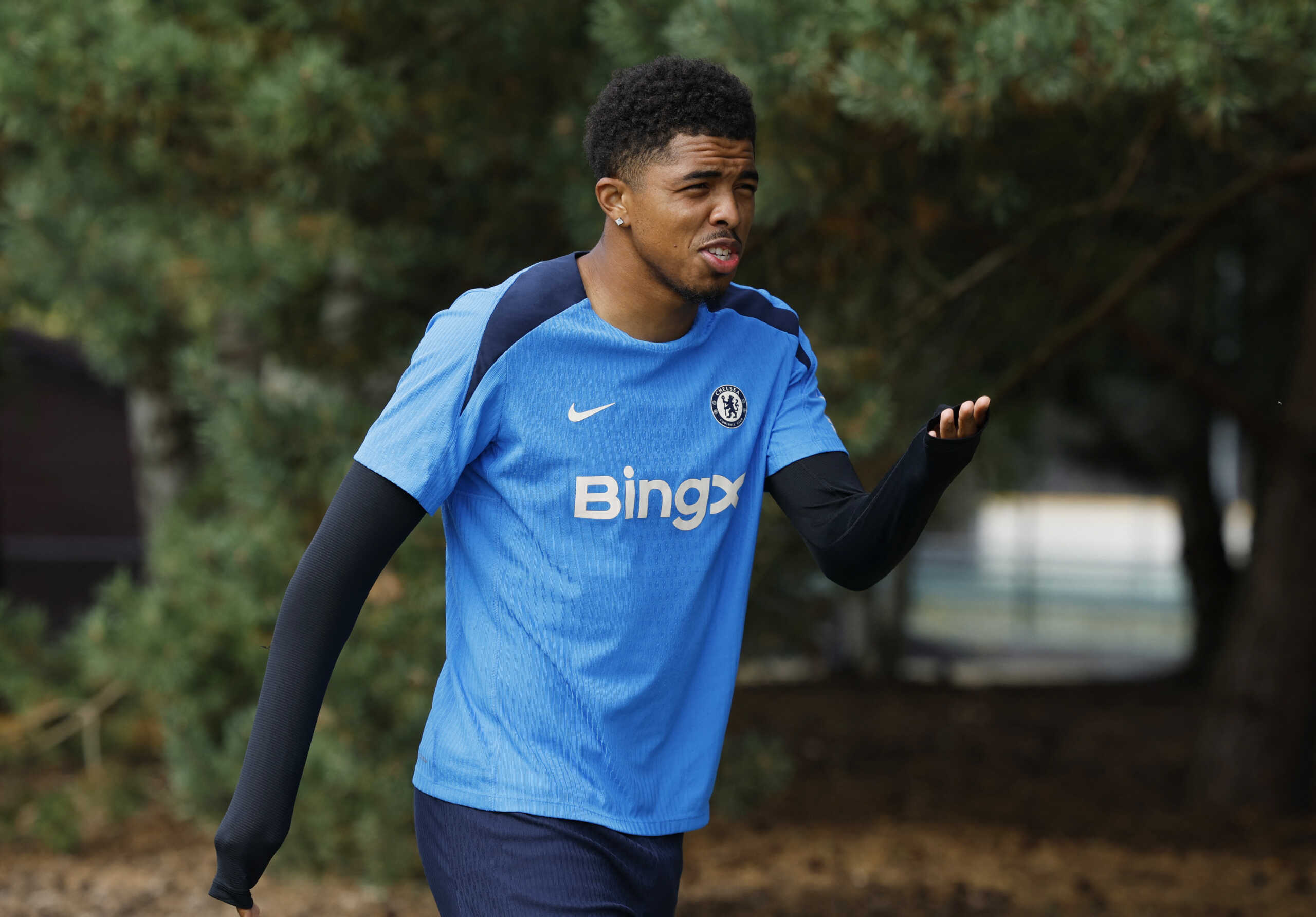 Soccer Football - Europa Conference League - Play Offs - Chelsea Training - Cobham Training Centre, Cobham, Britain - August 28, 2024  Chelsea's Wesley Fofana during training Action Images via Reuters