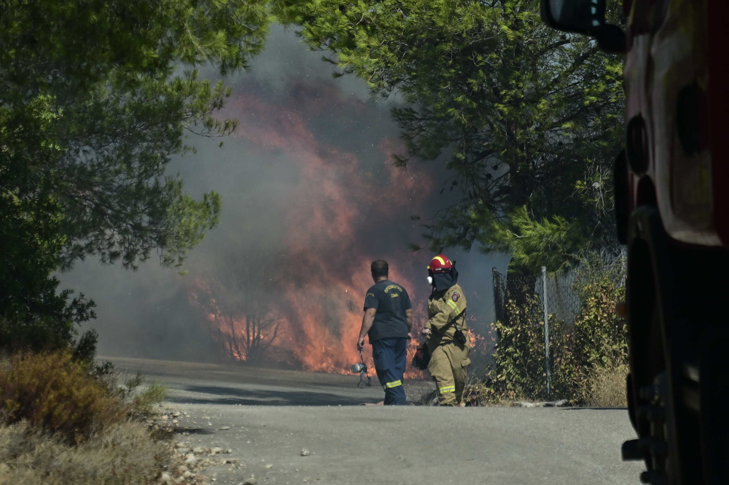 Φωτιά στην Αττική: Άνεμοι 8 μποφόρ και δυνατές ριπές μέχρι το απόγευμα