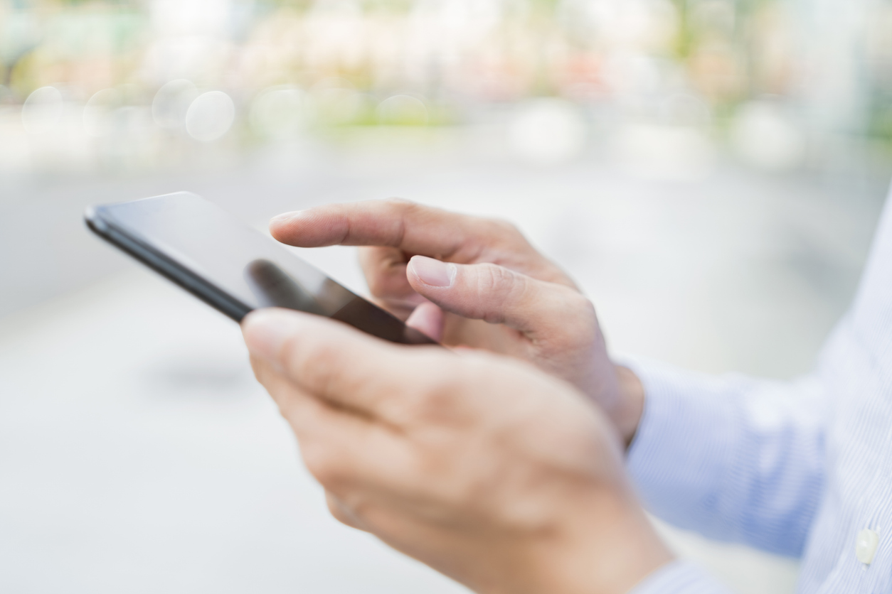 Close up of a person using a phone