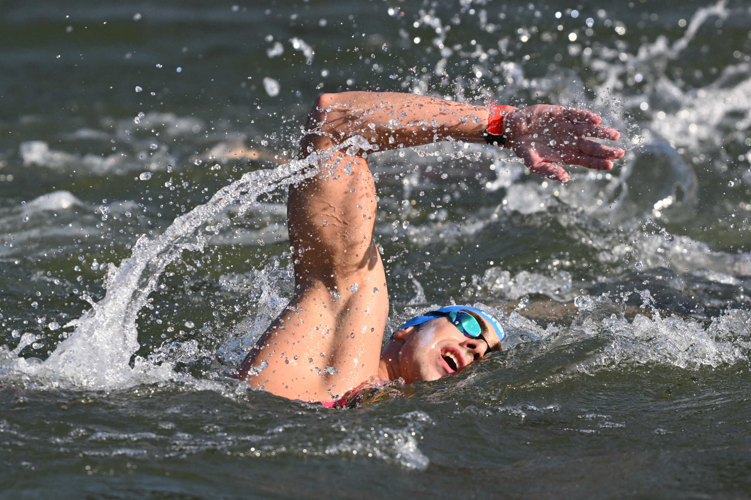 Paris 2024 Olympics - Marathon Swimming - Men's 10km - Paris, France - August 09, 2024. Athanasios Charalampos Kynigakis of Greece in action. REUTERS