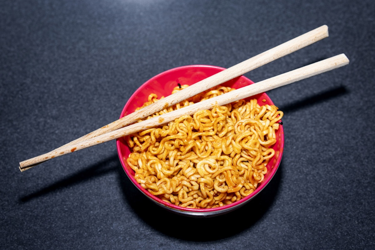 epa11407914 A view of Instant Buldak 2 x Spicy Chicken Ramen noodles from South Korean company Samyang, in Randers, Denmark, 13 June  2024. The Danish Veterinary and Food Administration announced on 12 June 2024 its decision to recall several noodle products, including Buldak Samyang 3 x Spicy & Hot Chicken, Buldak Samyang 2 x Spicy & Hot Chicken and Buldak Samyang Hot Chicken Stew. The DTU National Food Institute evaluated the products and concluded that the noodle packages are harmful to health due to the high capsaicin content. Possible symptoms include burning and discomfort, nausea, vomiting and elevated blood pressure, said unit manager Henrik Dammand Nielsen from the Food Administration. Large amounts of chili pose a particular risk to children and frail adults.  EPA