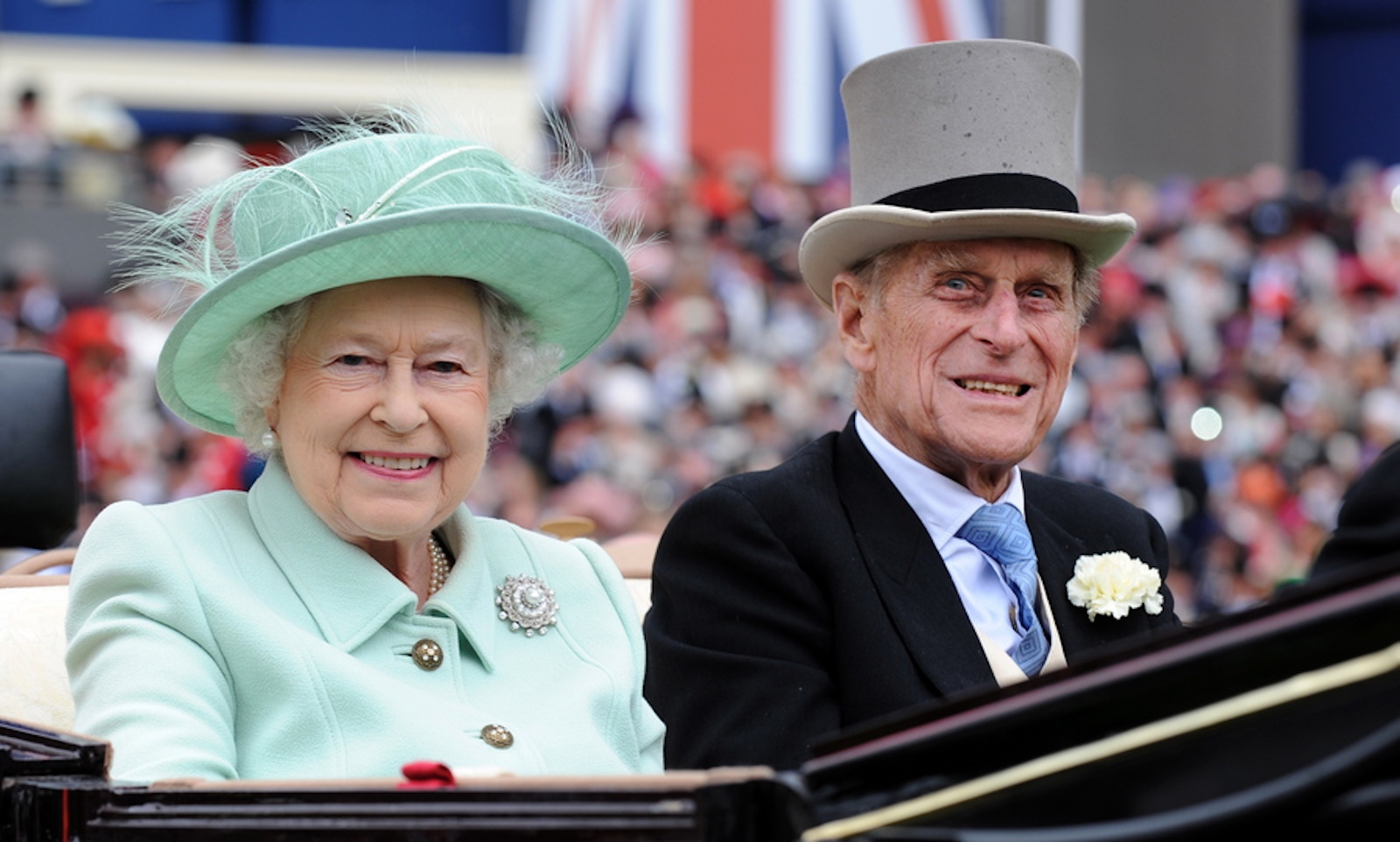 epa10170670 (FILE) - Britain's Queen Elizabeth II (L) and her husband Prince Philip, Duke of Edinburgh arrive to attend Ladies Day at Royal Ascot race meeting, in Ascot, Britain, 21 June 2012 (reissued 08 September 2022). According to a statement issued by Buckingham Palace on 08 September 2022, Britain's Queen Elizabeth II has died at her Scottish estate, Balmoral Castle, on 08 September 2022. The 96-year-old Queen was the longest-reigning monarch in British history.  EPA