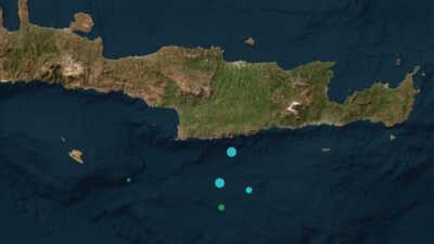 Σεισμός στην Κρήτη: 4,8 Ρίχτερ ανοιχτά του Ηρακλείου – Είχε προηγηθεί δόνηση 4,1