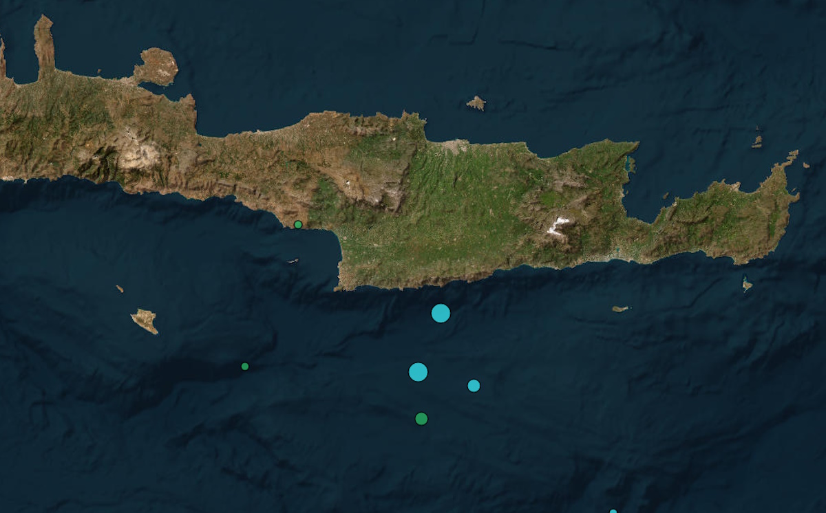 Σεισμός στην Κρήτη: 4,8 Ρίχτερ ανοιχτά του Ηρακλείου – Είχε προηγηθεί δόνηση 4,1