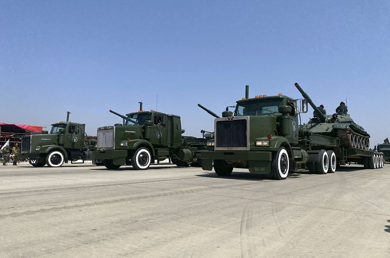 Afghanistan Taliban displayed military hardware during a military parade to mark the third anniversary of the withdrawal of U.S.-led troops from Afghanistan, in Bagram Air Base in the Parwan Province of Afghanistan, Wednesday, Aug. 14, 2024. (AP Photo