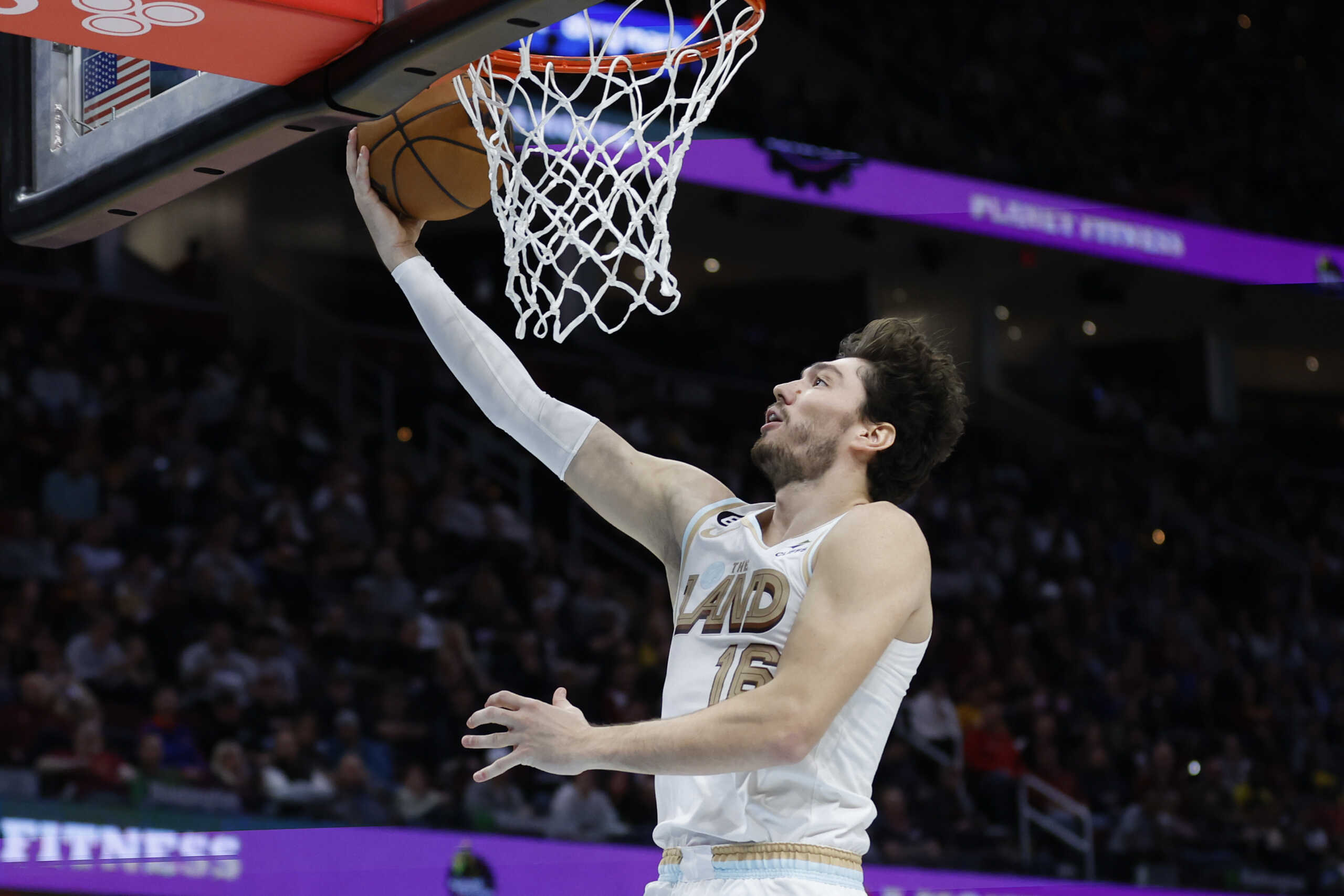 Cleveland Cavaliers forward Cedi Osman shoots against the Phoenix Suns during the second half of an NBA basketball game, Wednesday, Jan. 4, 2023, in Cleveland. (AP Photo