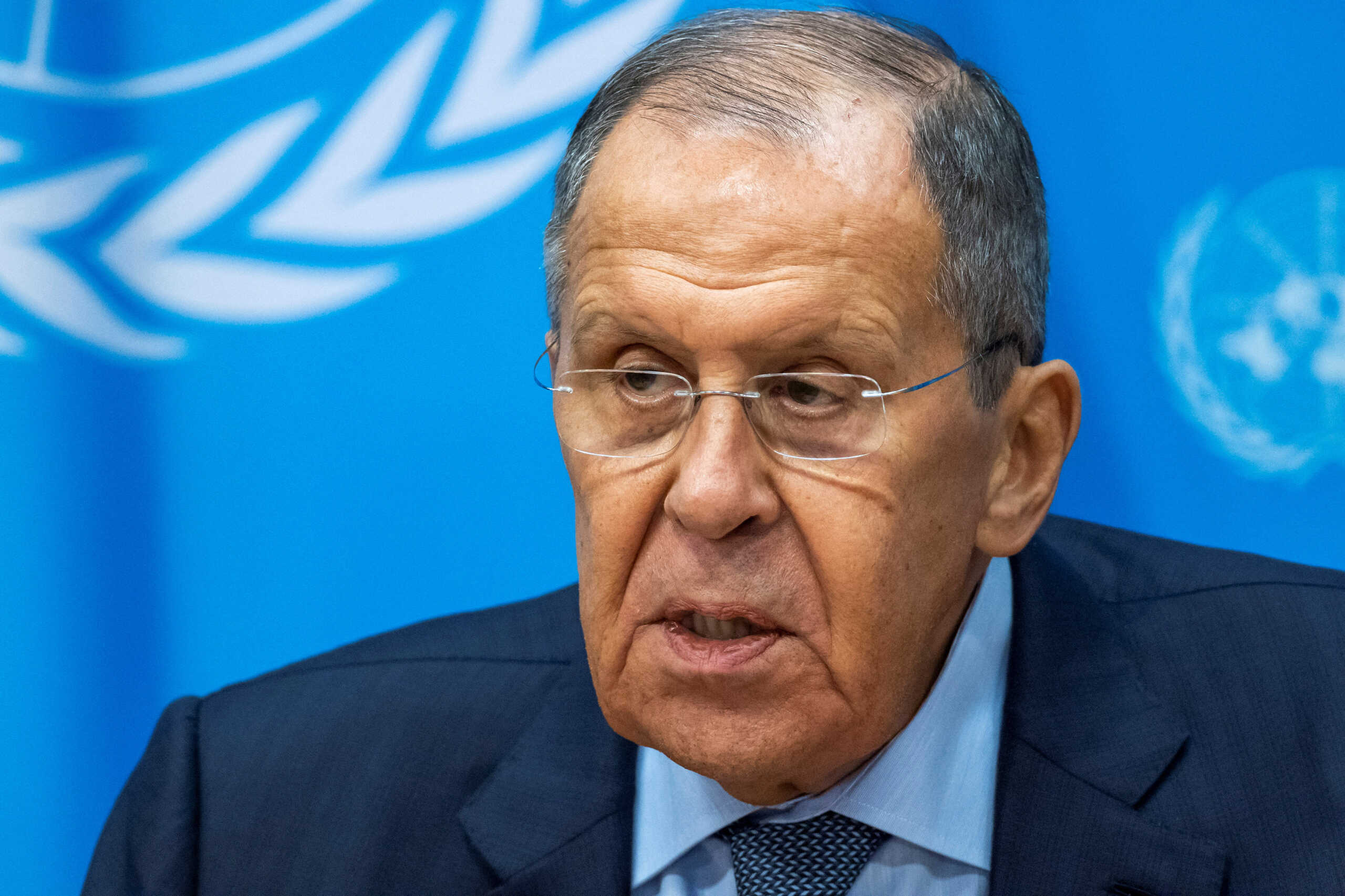 Russian Foreign Minister Sergei Lavrov speaks to the media after addressing the 79th United Nations General Assembly at U.N. headquarters in New York, U.S., September 28, 2024.  REUTERS