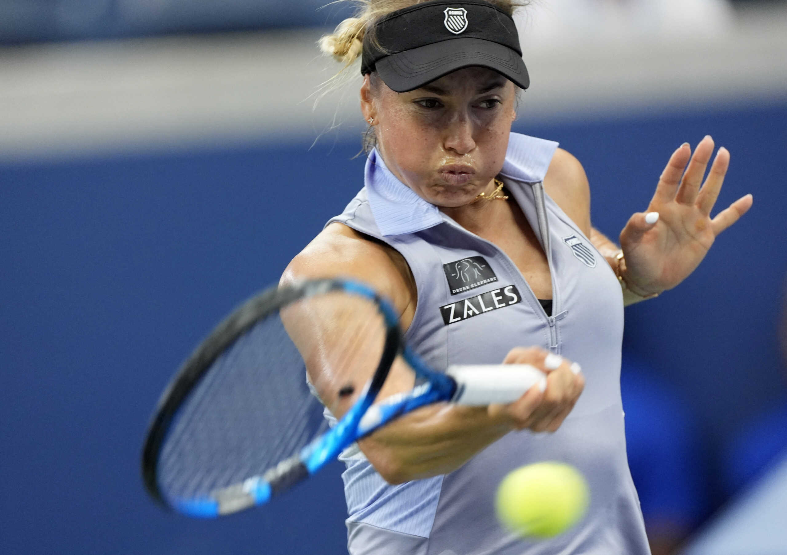 Tennis - U.S. Open - Flushing Meadows, New York, United States - August 31, 2024 Kazakhstan's Yulia Putintseva in action during her third round match against Italy's Jasmine Paolini REUTERS