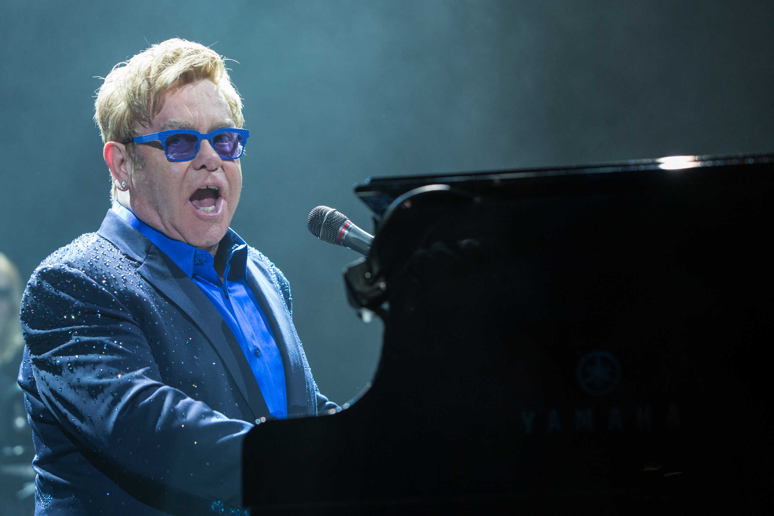 Elton John performs on stage at Staples Center on Saturday, October 4, 2014, in Los Angeles. (Photo by Paul A. Hebert