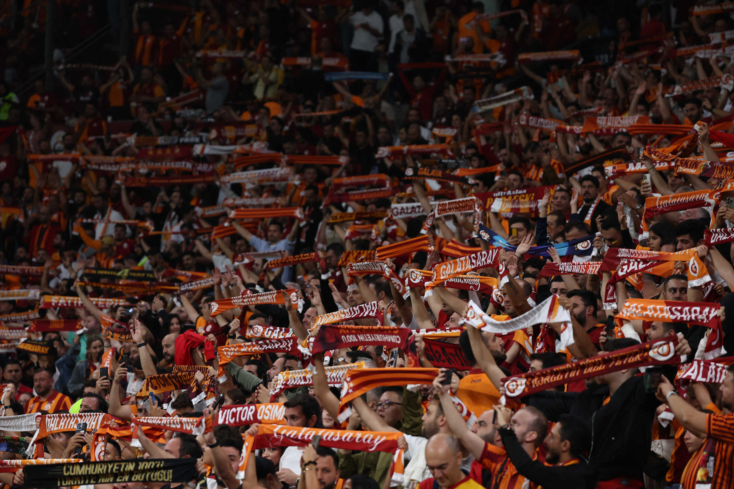 Soccer Football - Europa League - Galatasaray v PAOK - RAMS Park, Istanbul, Turkey - September 25, 2024 Galatasaray fans inside the stadium before the match REUTERS