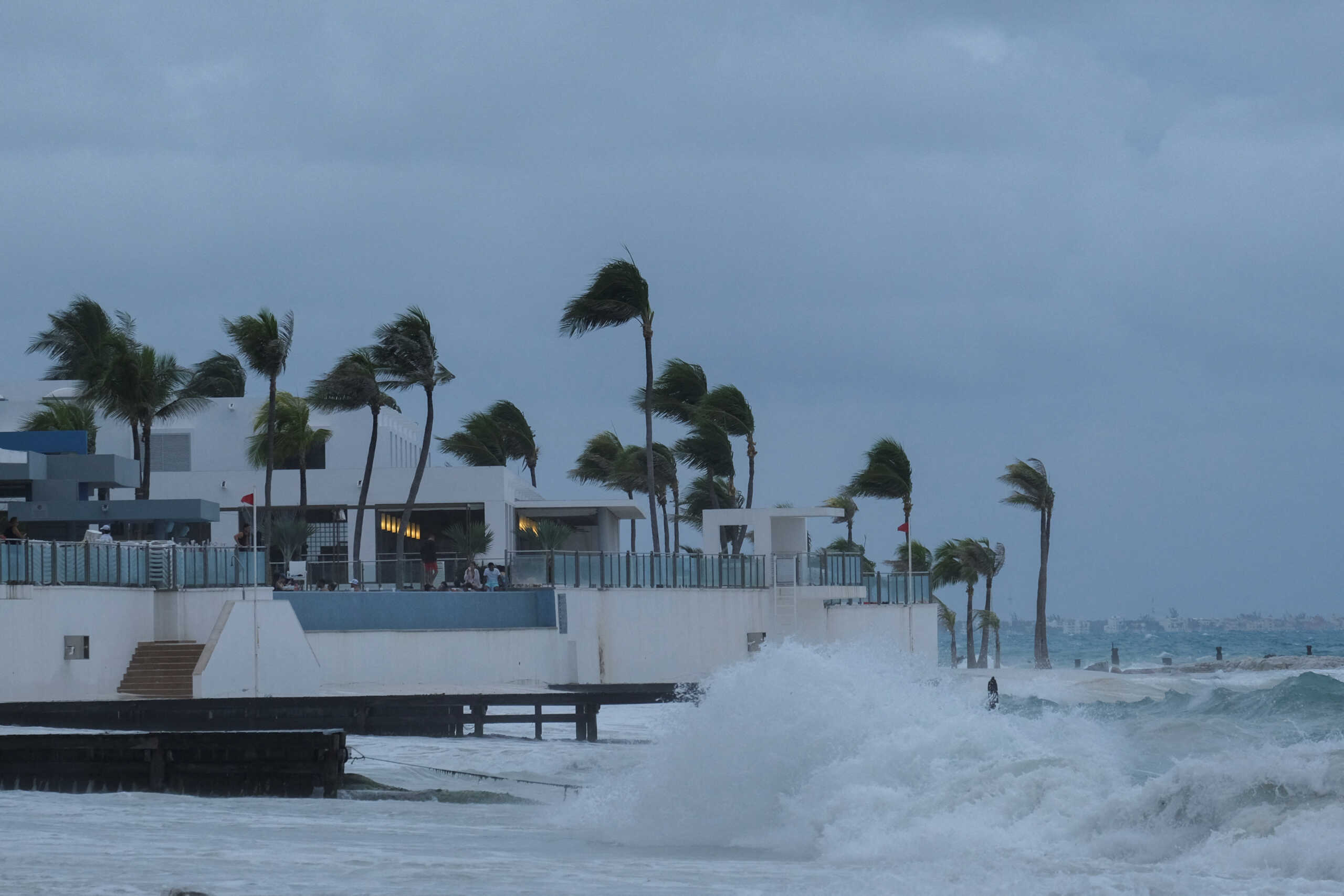 Palm trees sway as Tropical Storm Helene approaches the Yucatan Peninsula, in Cancun, Mexico September 24, 2024. REUTERS