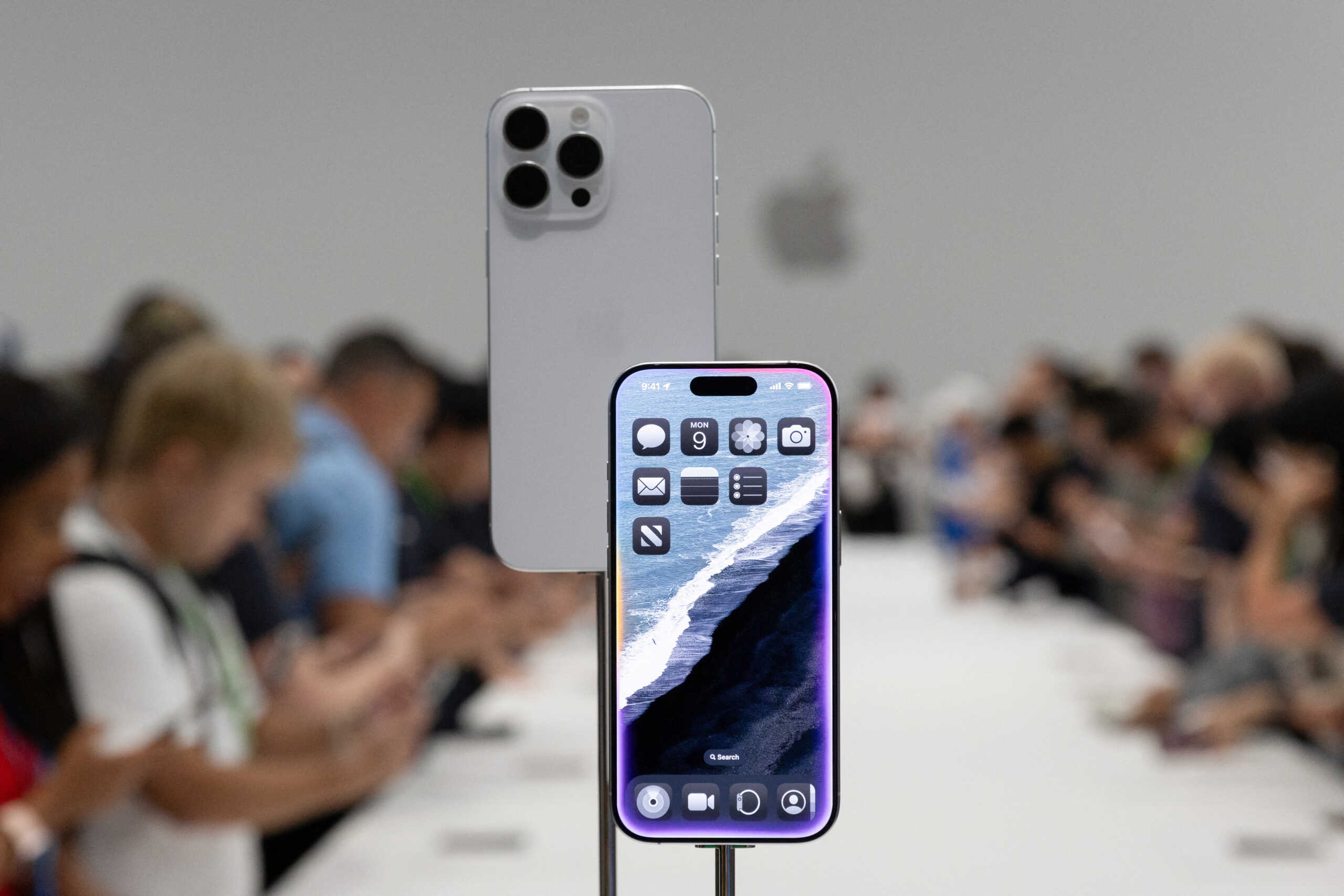 The iPhone 16 Pro is seen at an event at the Steve Jobs Theater on its campus in Cupertino, California, U.S. September 9, 2024. REUTERS