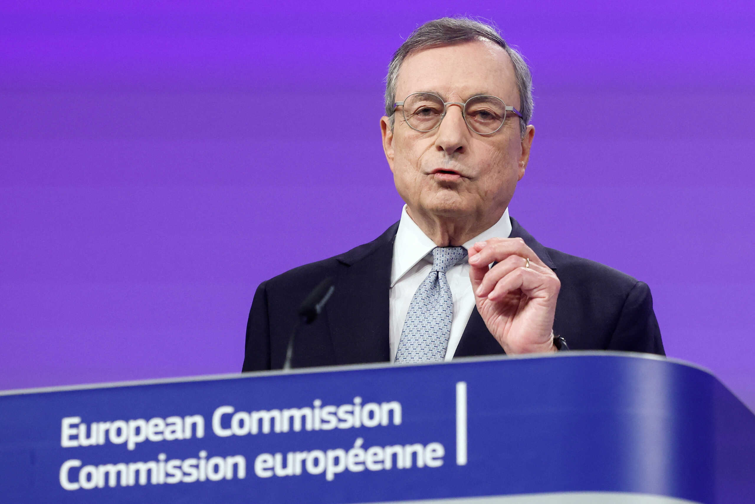 Former European Central Bank (ECB) chief Mario Draghi attends a press conference on his report on EU competitiveness and recommendations, in Brussels, Belgium September 9, 2024. REUTERS