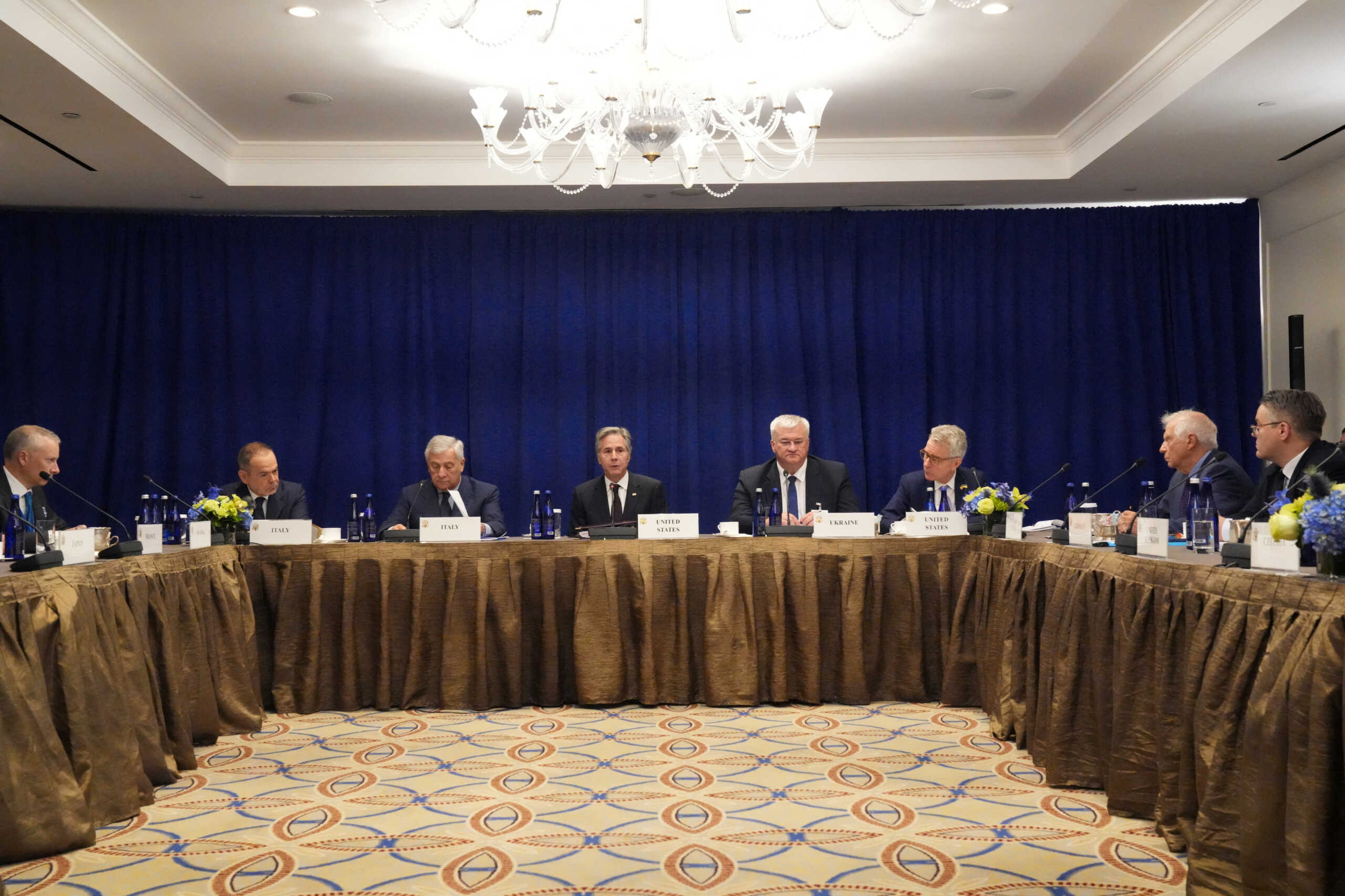 US Secretary of State Antony Blinken speaks during a G7+ Ministerial Meeting on Ukraine Energy Sector Support in New York, U.S., on September 23, 2024.     BRYAN R. SMITH