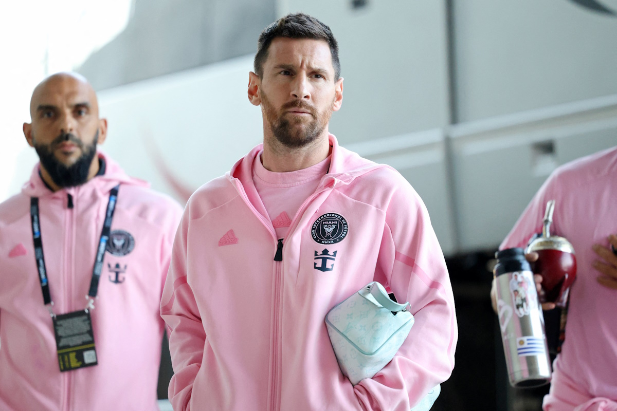 Oct 2, 2024; Columbus, Ohio, USA; Inter Miami CF forward Lionel Messi (10) arrives before the game between the Columbus Crew and Inter Miami CF at Lower.com Field. Mandatory Credit: Trevor Ruszkowski-Imagn Images