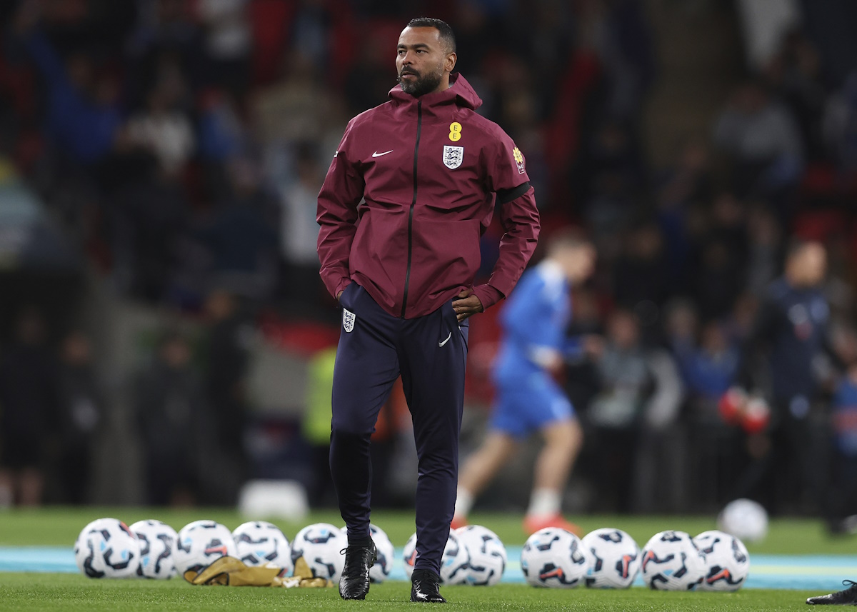 October 10, 2024, London: London, England, 10th October 2024. England coach Ashley Cole during the UEFA Nations League match at Wembley Stadium, London. (Credit Image: Â© Paul Terry