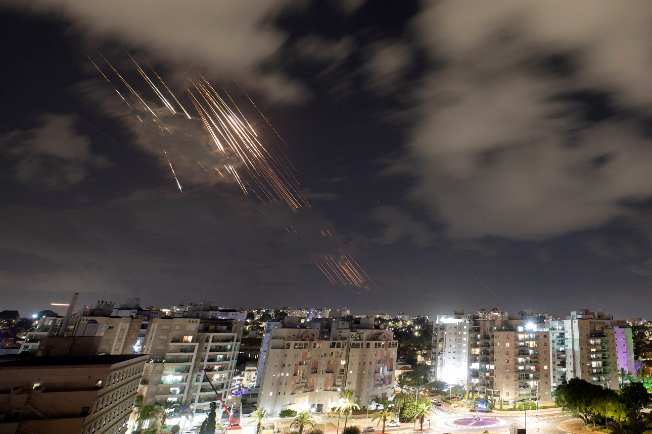 Israel's Iron Dome anti-missile system intercepts rockets, as seen from Ashkelon, Israel, October 1, 2024 REUTERS