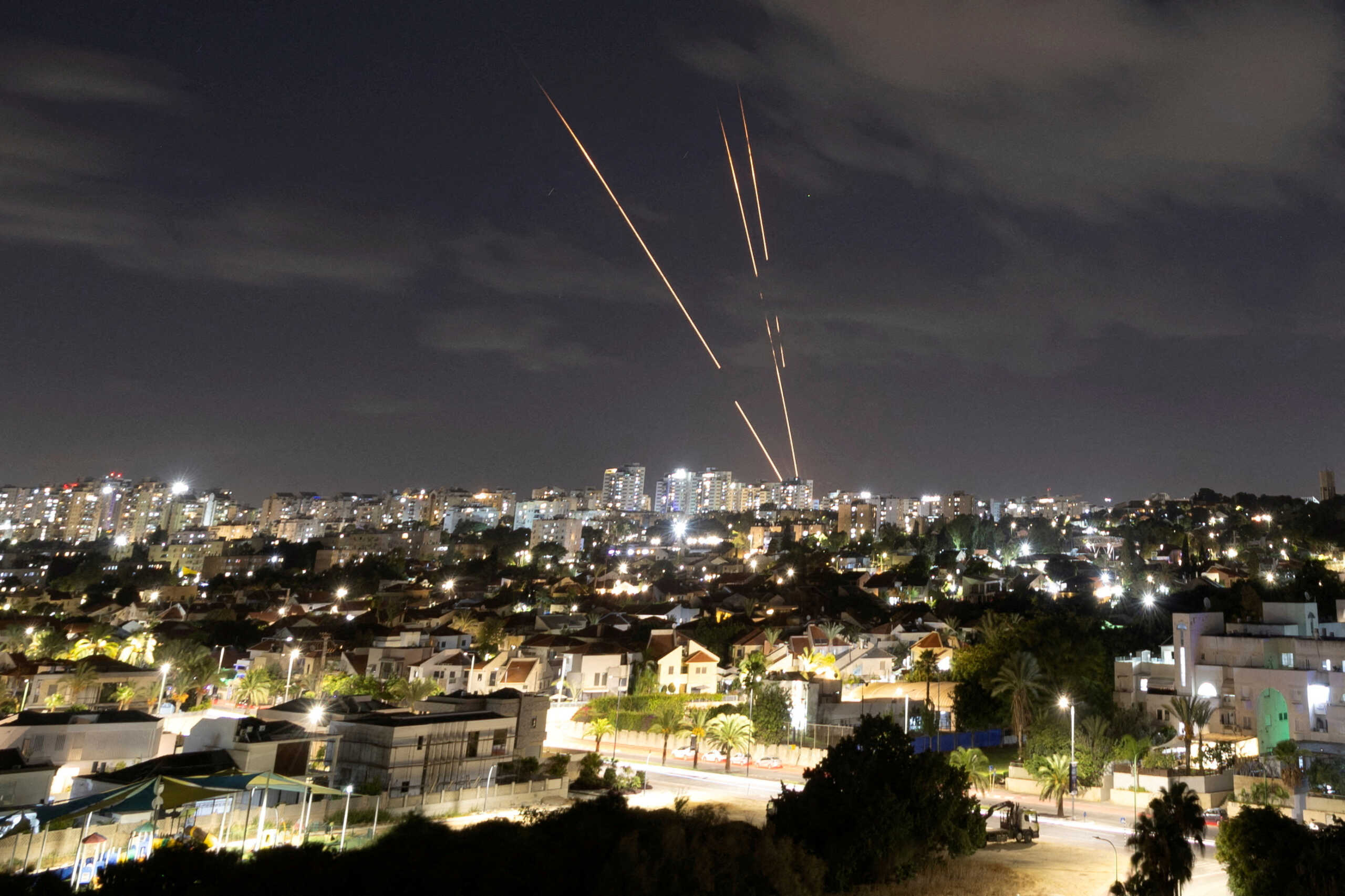 Israel's Iron Dome anti-missile system intercepts rockets after Iran fired a salvo of ballistic missiles, as seen from Ashkelon, Israel, October 1, 2024 REUTERS