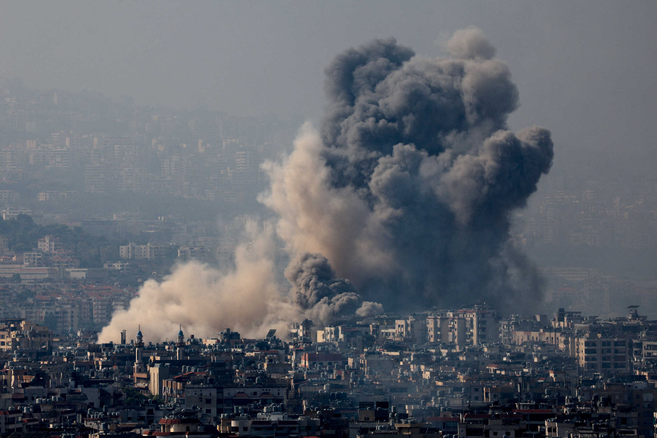 Smoke rises over Dahiyeh in Beirut's southern suburbs, after Israeli air strikes, amid ongoing hostilities between Hezbollah and Israeli forces, as seen from Sin El Fil, Lebanon, October 6, 2024. REUTERS