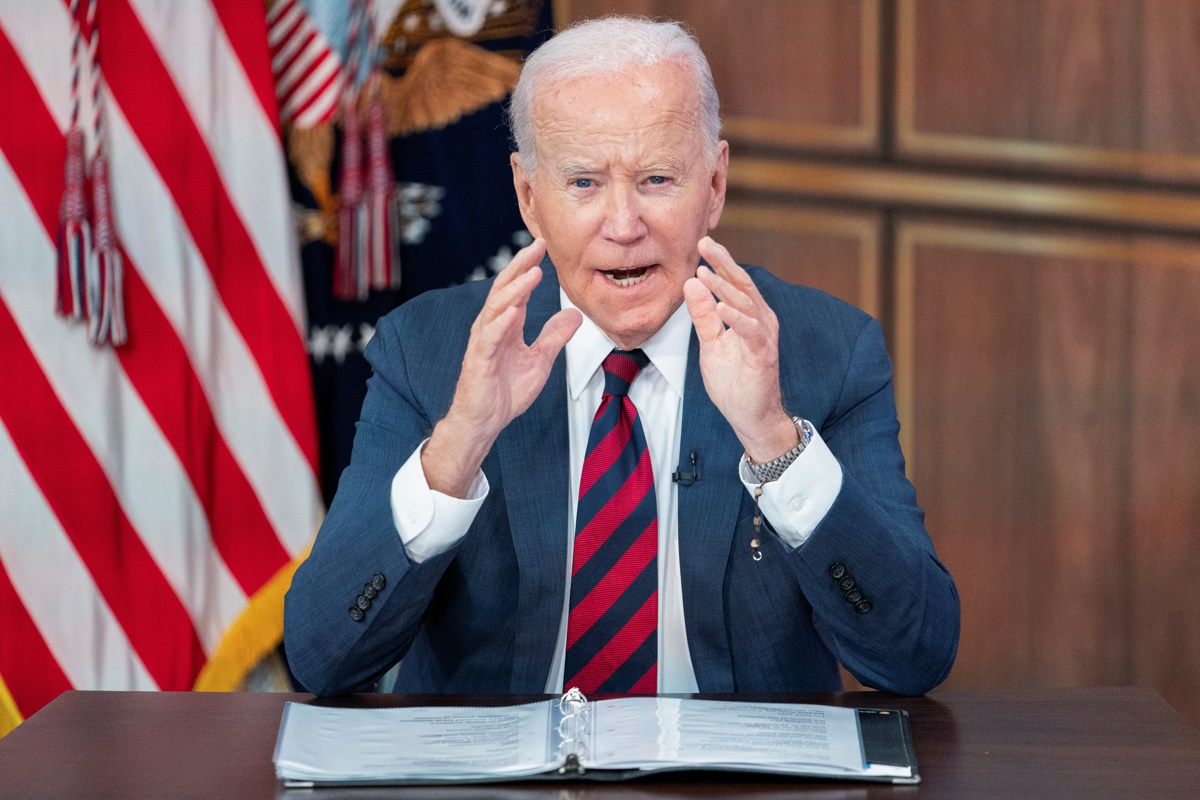 U.S. President Joe Biden delivers remarks during a virtual briefing on preparations for Hurricane Milton at the White House in Washington, U.S., October 9, 2024. REUTERS