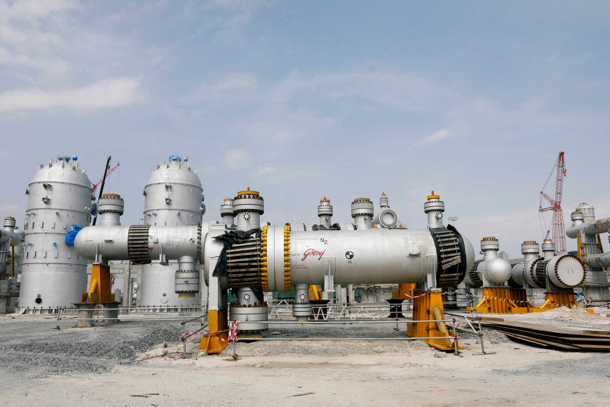 FILE PHOTO: A view shows part of Dangote oil refinery in Ibeju Lekki district, on the outskirts of Lagos, Nigeria. REUTERS