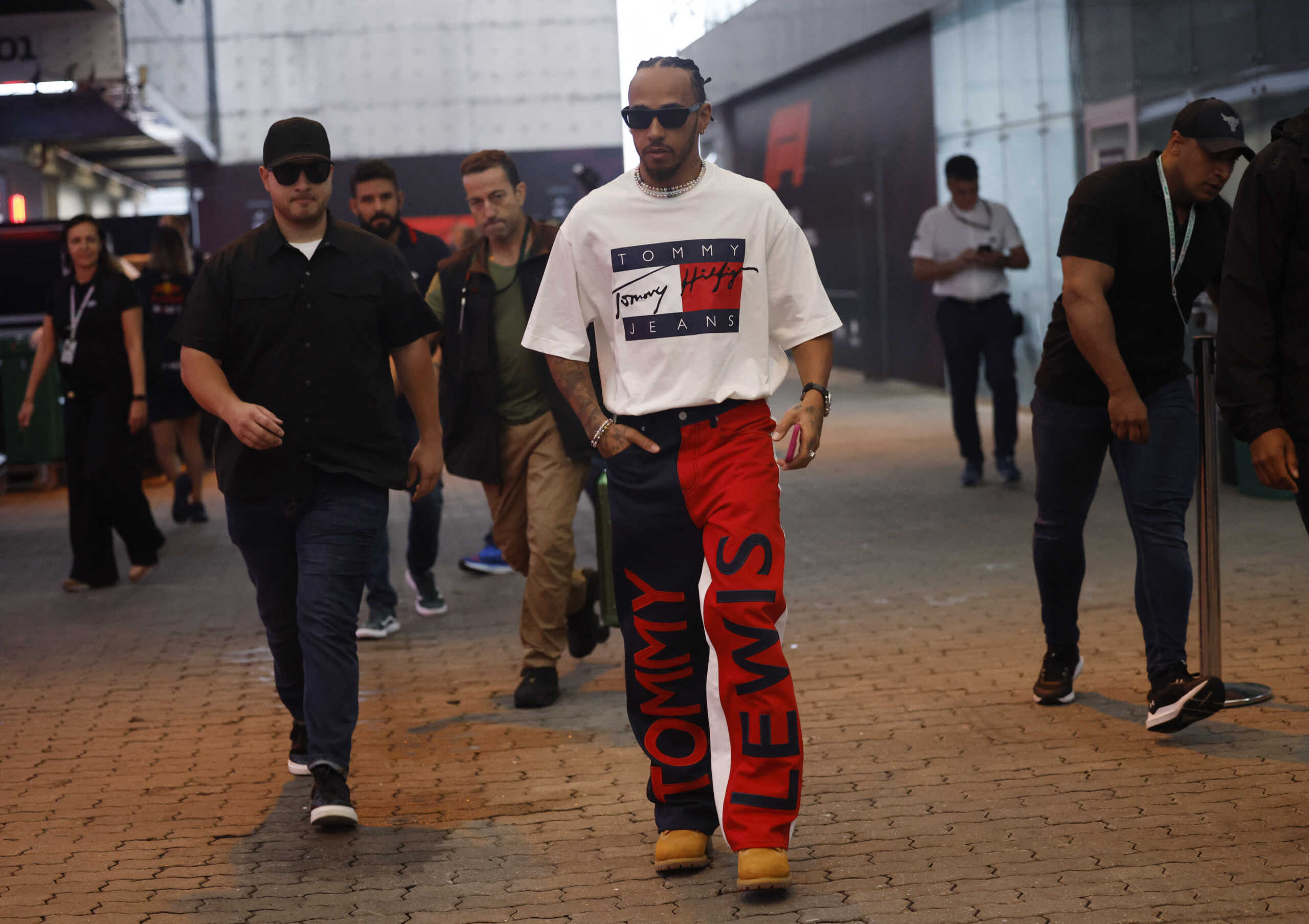 Formula One F1 - Sao Paulo Grand Prix - Autodromo Jose Carlos Pace, Sao Paulo, Brazil - November 3, 2024 Mercedes' Lewis Hamilton arrives before qualifying REUTERS