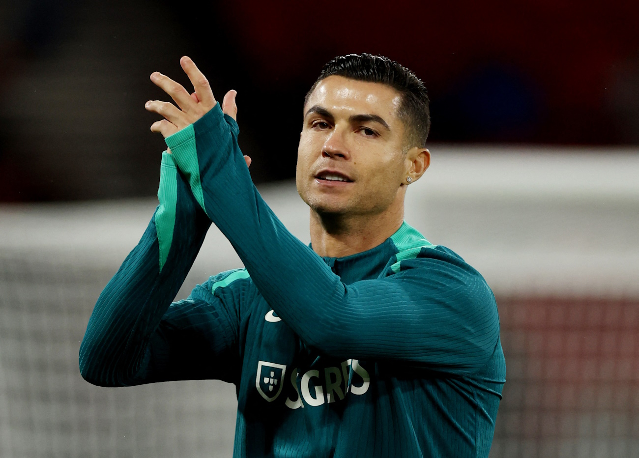 Soccer Football - UEFA Nations League - Group A1 - Scotland v Portugal - Hampden Park, Glasgow, Scotland, Britain - October 15, 2024 Portugal's Cristiano Ronaldo during the warm up before the match Action Images via Reuters