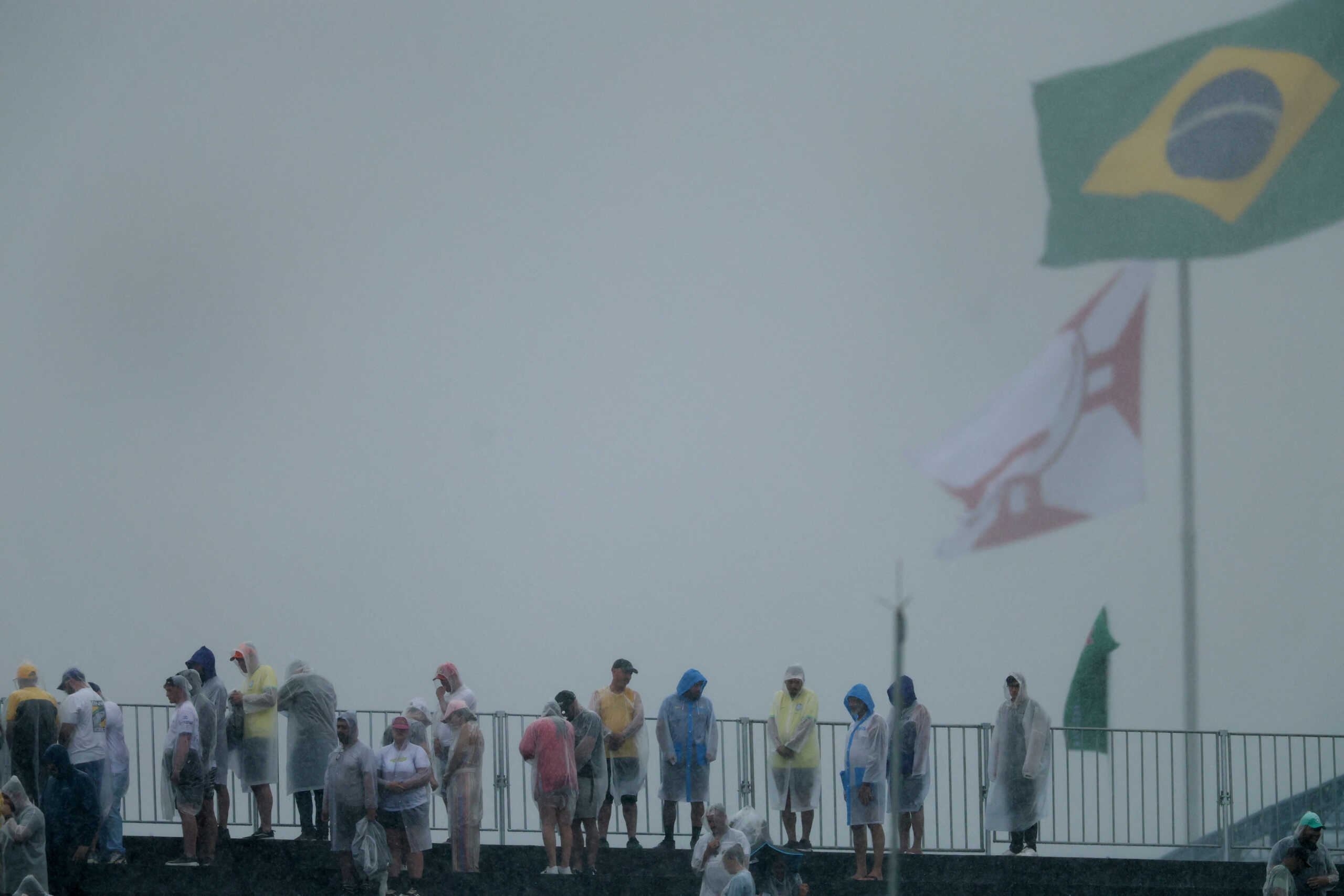 Formula One F1 - Sao Paulo Grand Prix - Autodromo Jose Carlos Pace, Sao Paulo, Brazil - November 2, 2024 General view of fans as qualifying is delayed due to bad weather REUTERS