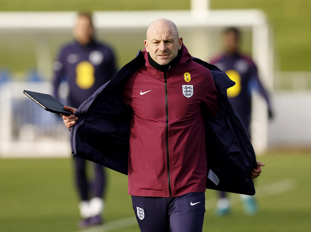 Soccer Football - Nations League - England Training - St George's Park, Burton upon Trent, Britain - November 13, 2024 England interim manager Lee Carsley during training Action Images via Reuters