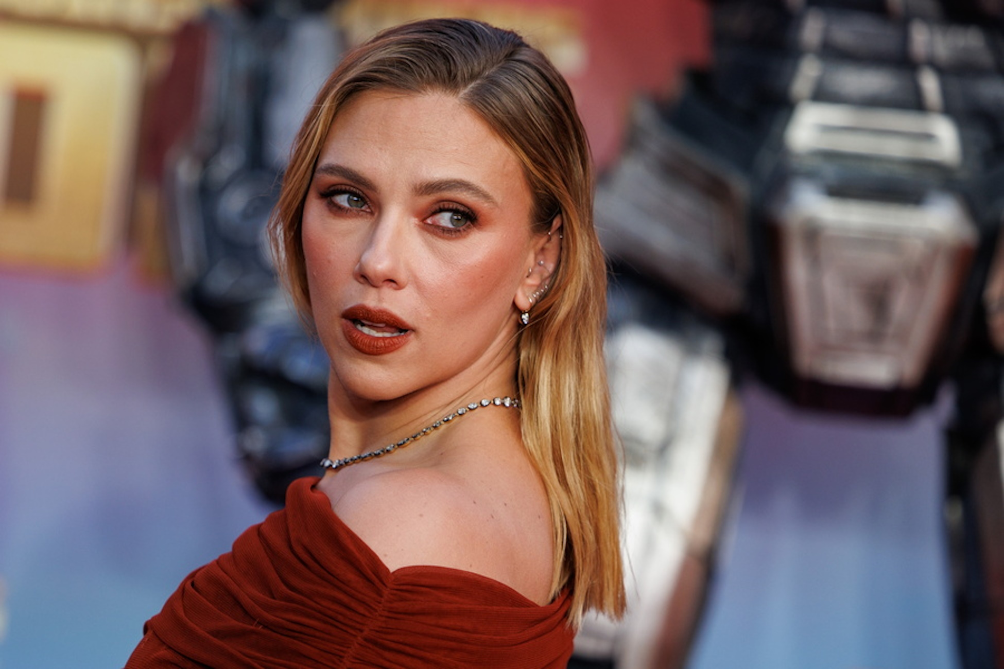 epa11614428 US actor Scarlett Johansson arrives for the European premiere of 'Transformers One' at Cineworld Leicester Square in London, Britain, 19 September 2024.  EPA