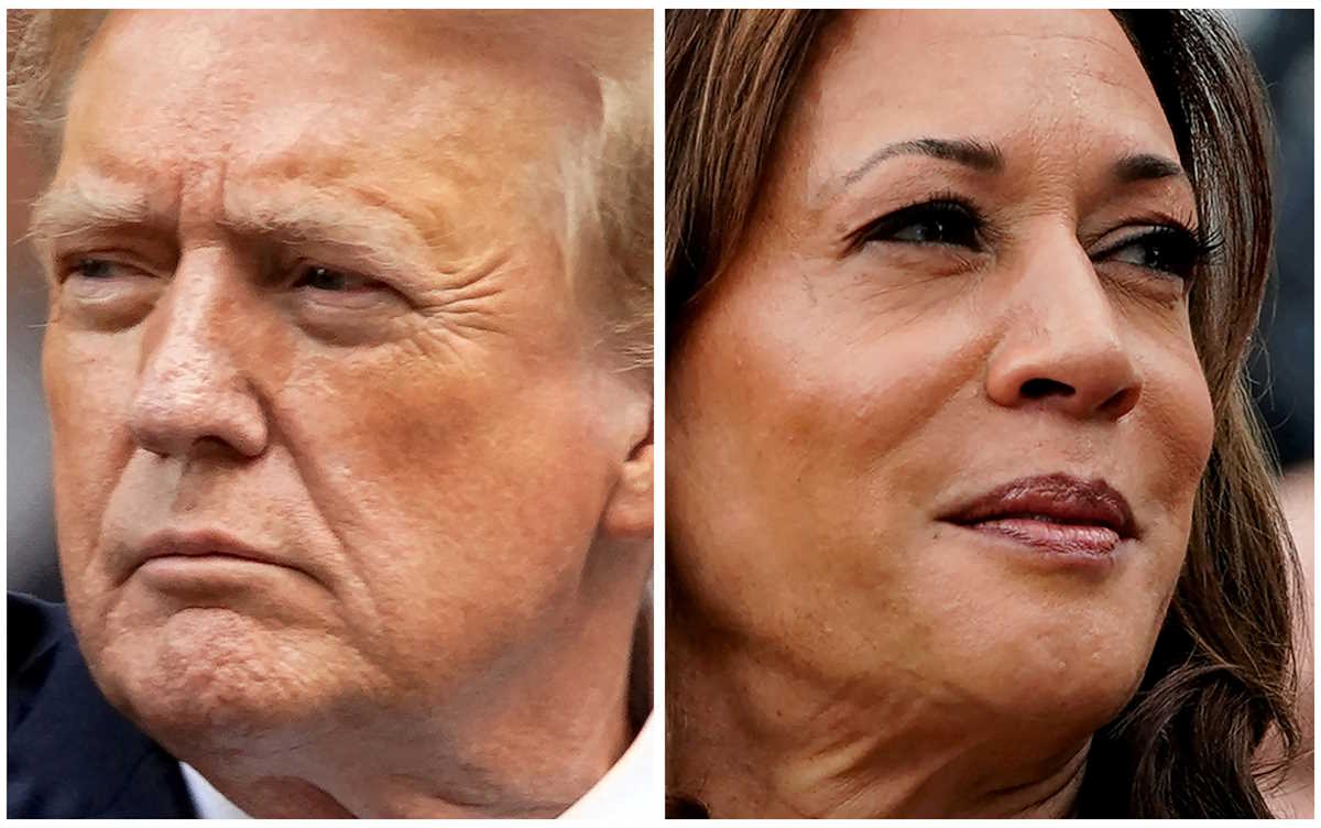 FILE PHOTO: FILE PHOTO: Former U.S. President Donald Trump in New York City, U.S. May 30, 2024 and U.S. Vice President Kamala Harris in Washington, U.S., July 22, 2024 in a combination of file photos. REUTERS