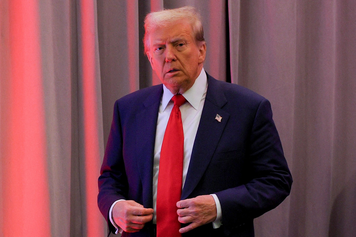 U.S. President-elect Donald Trump looks on as he meets with House Republicans on Capitol Hill in Washington, U.S., November 13, 2024. REUTERS