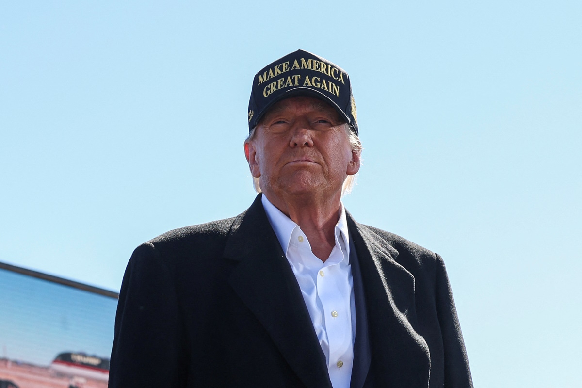 Republican presidential nominee and former U.S. President Donald Trump looks on at a rally at Albuquerque International Sunport, in Albuquerque, New Mexico, U.S. October 31, 2024. REUTERS