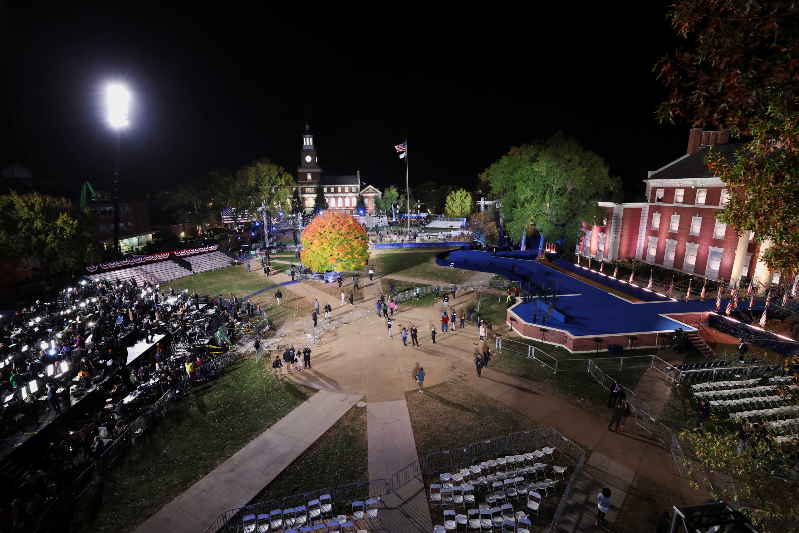 People leave Howard University after Democratic presidential nominee U.S. Vice President Kamala Harris's election night rally during the 2024 U.S. presidential election, in Washington, U.S., November 6, 2024 REUTERS