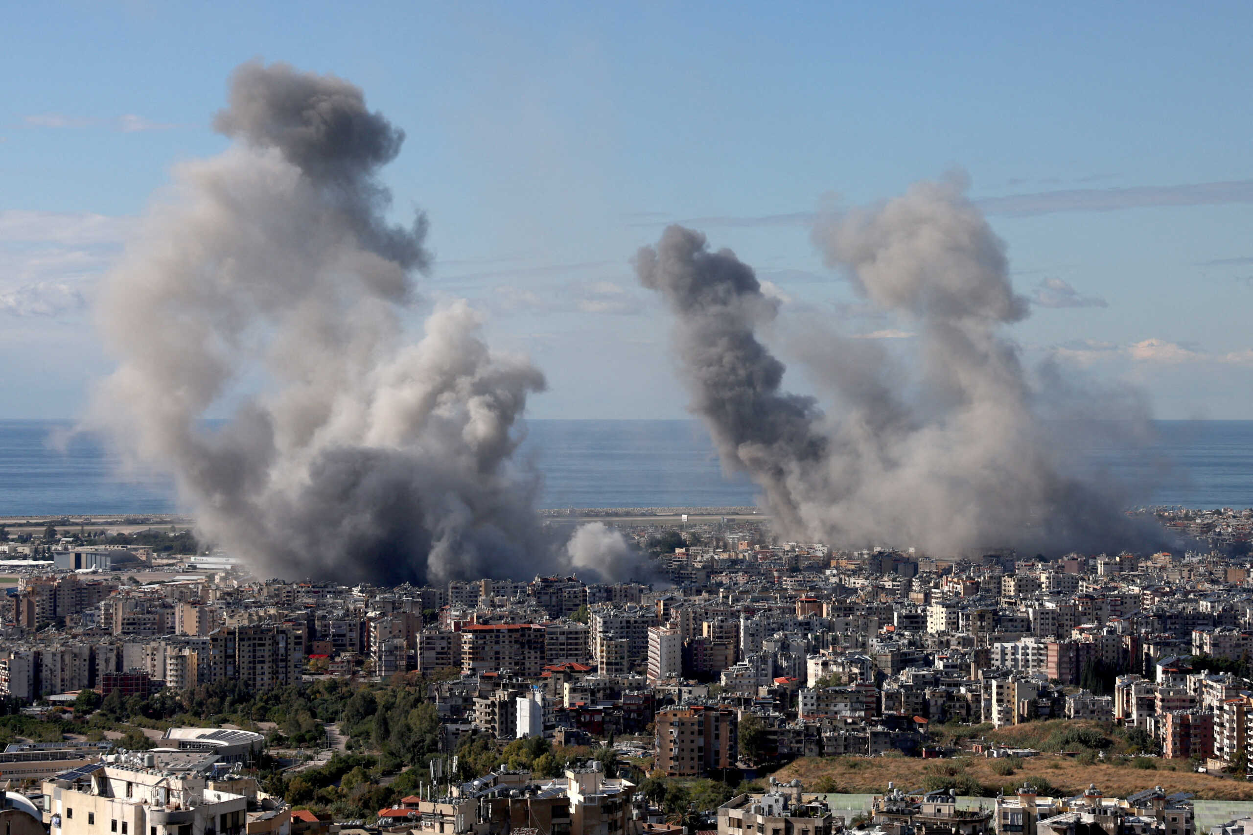 Smoke billows over Beirut's southern suburbs, after an Israeli strike, amid the ongoing hostilities between Hezbollah and Israeli forces, as seen from Baabda, Lebanon, November 26, 2024. REUTERS