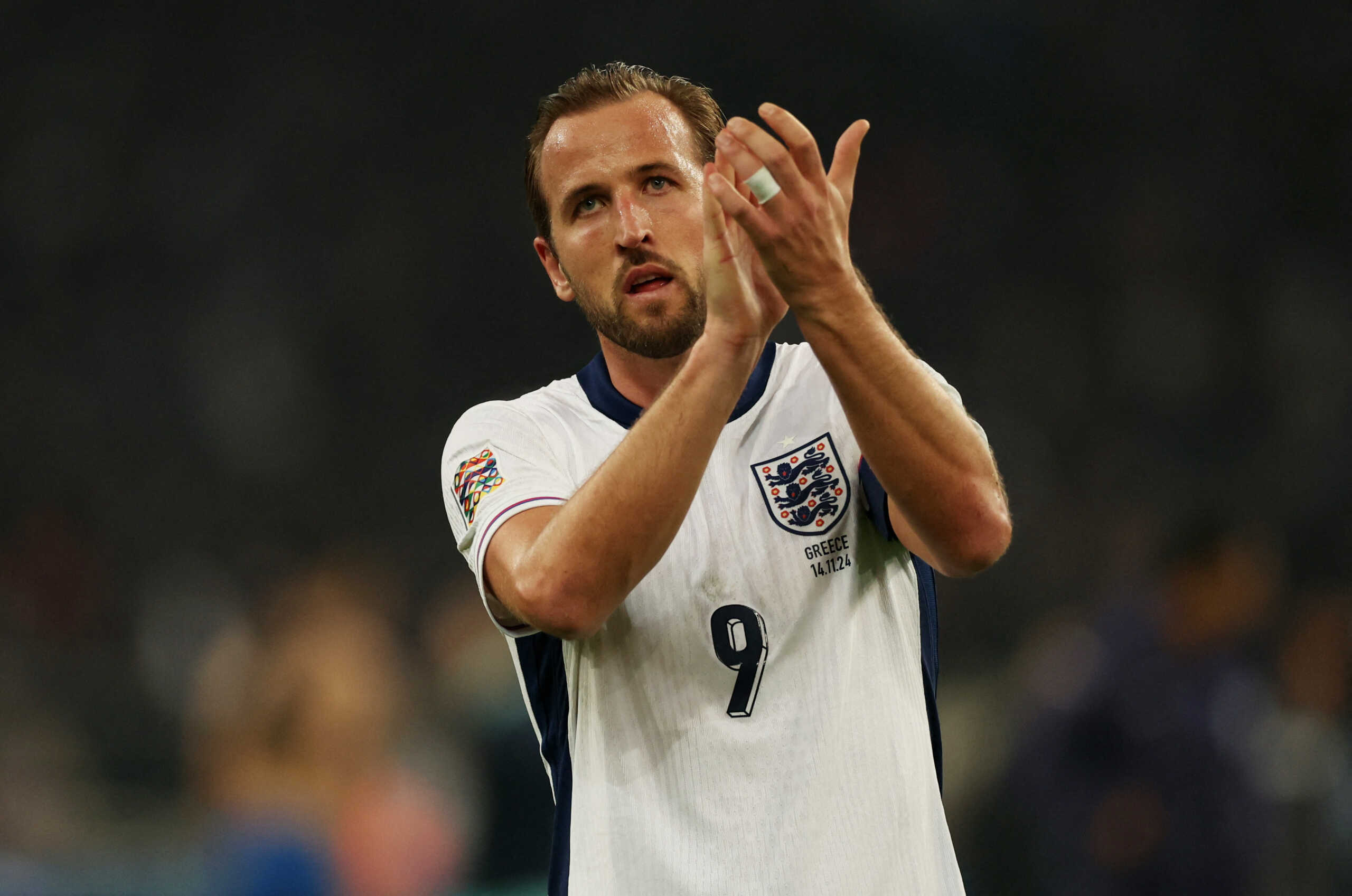 Soccer Football - Nations League - Group Stage - Greece v England - Athens Olympic Stadium, Athens, Greece - November 14, 2024 England's Harry Kane celebrates after the match Action Images via Reuters