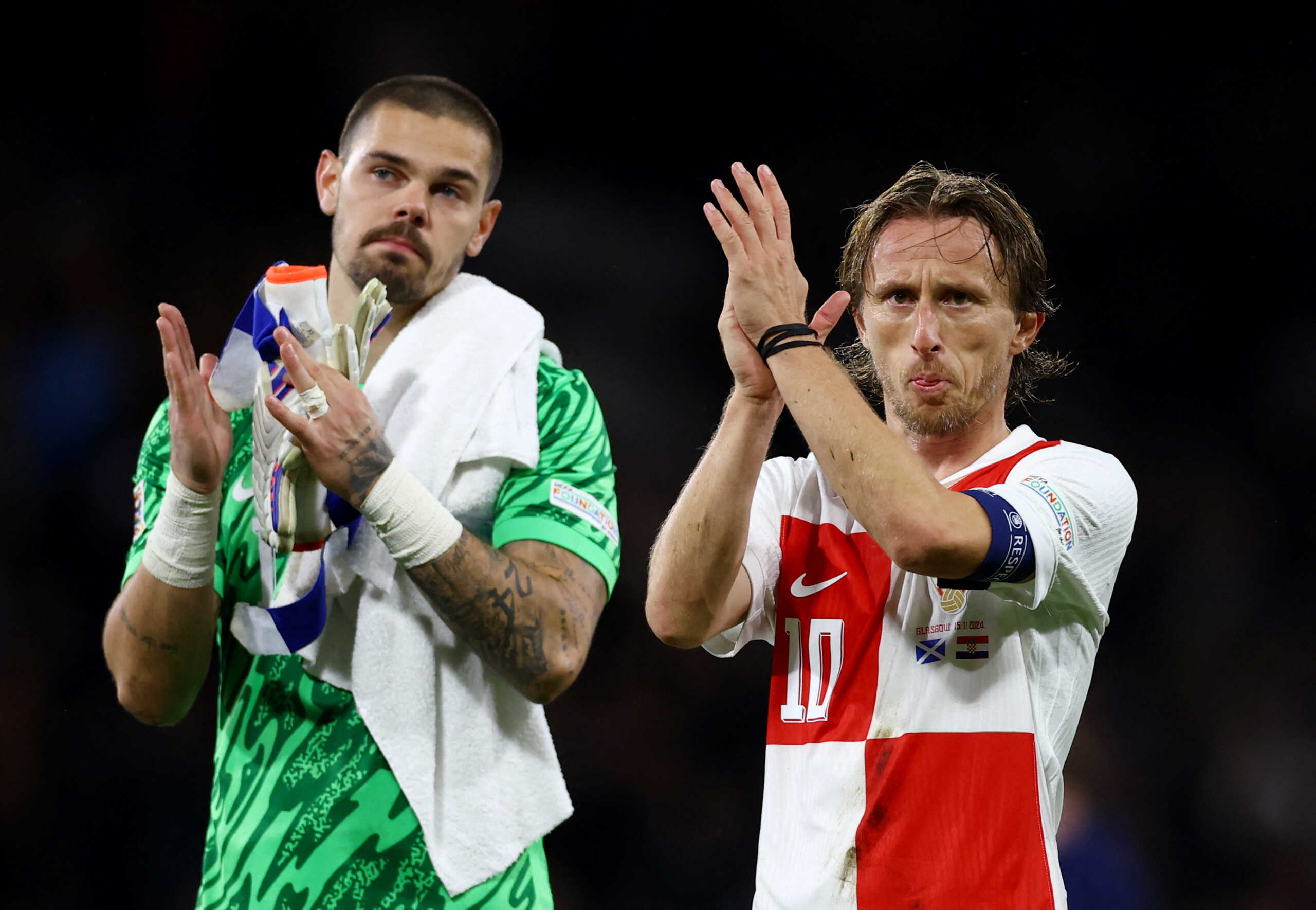 Soccer Football - Nations League - Group Stage - Scotland v Croatia - Hampden Park, Glasgow, Scotland, Britain - November 15, 2024 Croatia's Luka Modric applauds fans after the match Action Images via Reuters