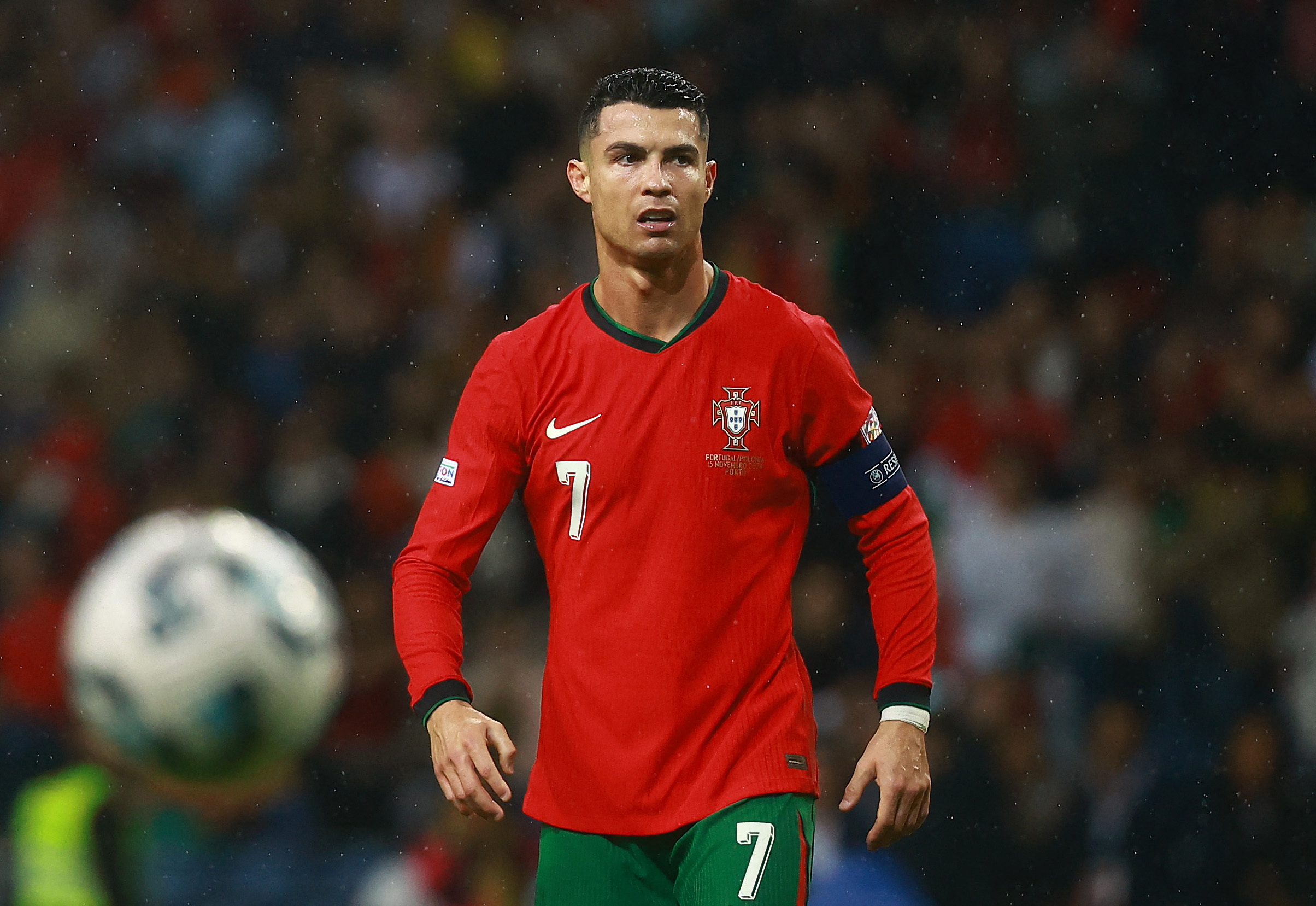 Soccer Football - Nations League - Group Stage - Portugal v Poland - Estadio do Dragao, Porto, Portugal - November 15, 2024 Portugal's Cristiano Ronaldo during the match REUTERS