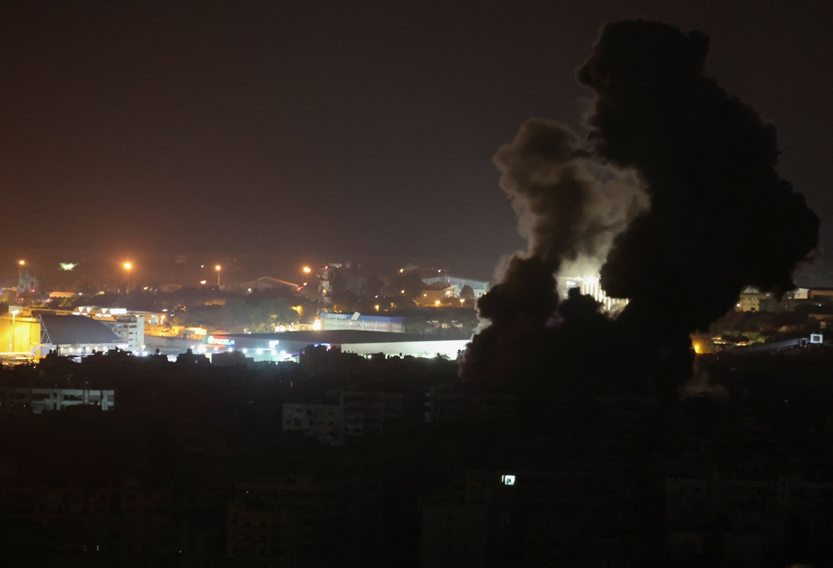 Smoke billows over Beirut's southern suburbs, after an Israeli strike, amid the ongoing hostilities between Hezbollah and Israeli forces, as seen from Baabda, Lebanon, November 1, 2024. REUTERS