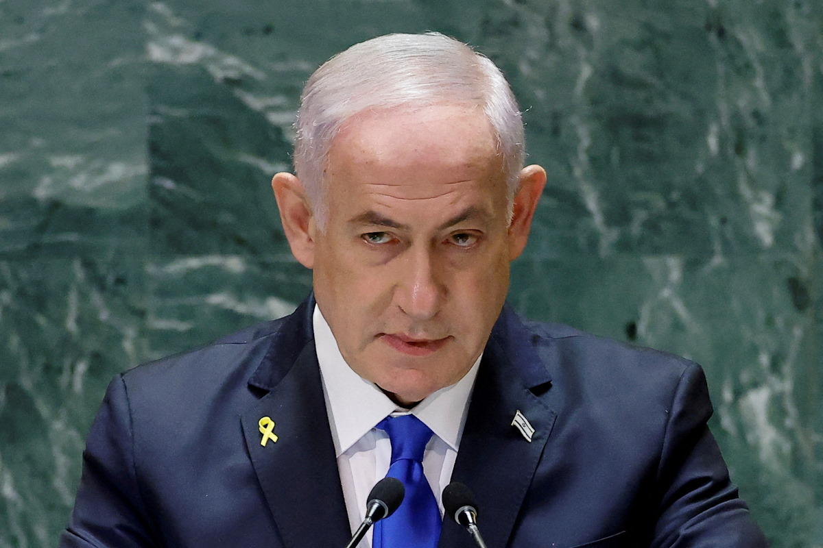 FILE PHOTO: Israel's Prime Minister Benjamin Netanyahu addresses the 79th United Nations General Assembly at U.N. headquarters in New York, U.S., September 27, 2024.  REUTERS