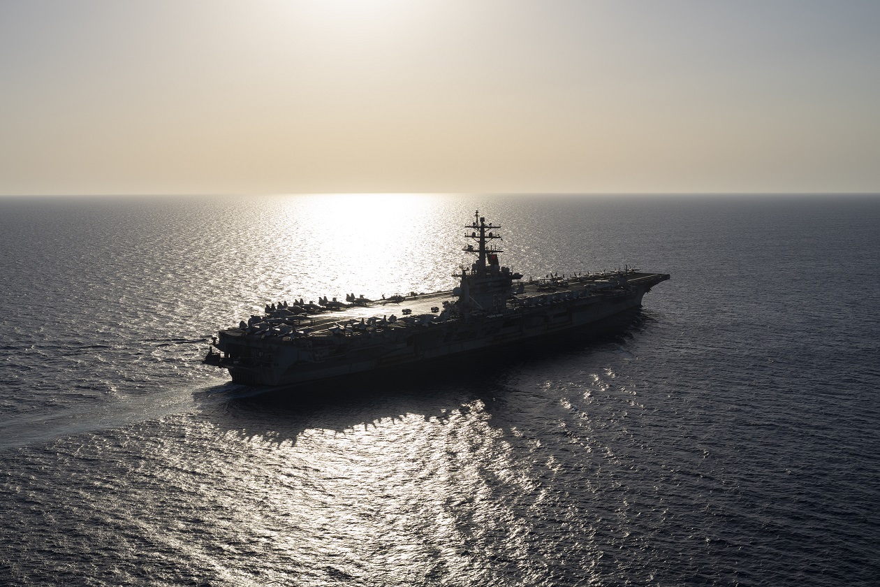 The USS aircraft carrier Dwight D. Eisenhower sails in the Red Sea on Wednesday, June 12, 2024. The USS Dwight D. Eisenhower may be one of the oldest aircraft carriers in the U.S. Navy, but it’s still fighting — despite repeated false claims by Yemen’s Houthi rebels. (AP Photo