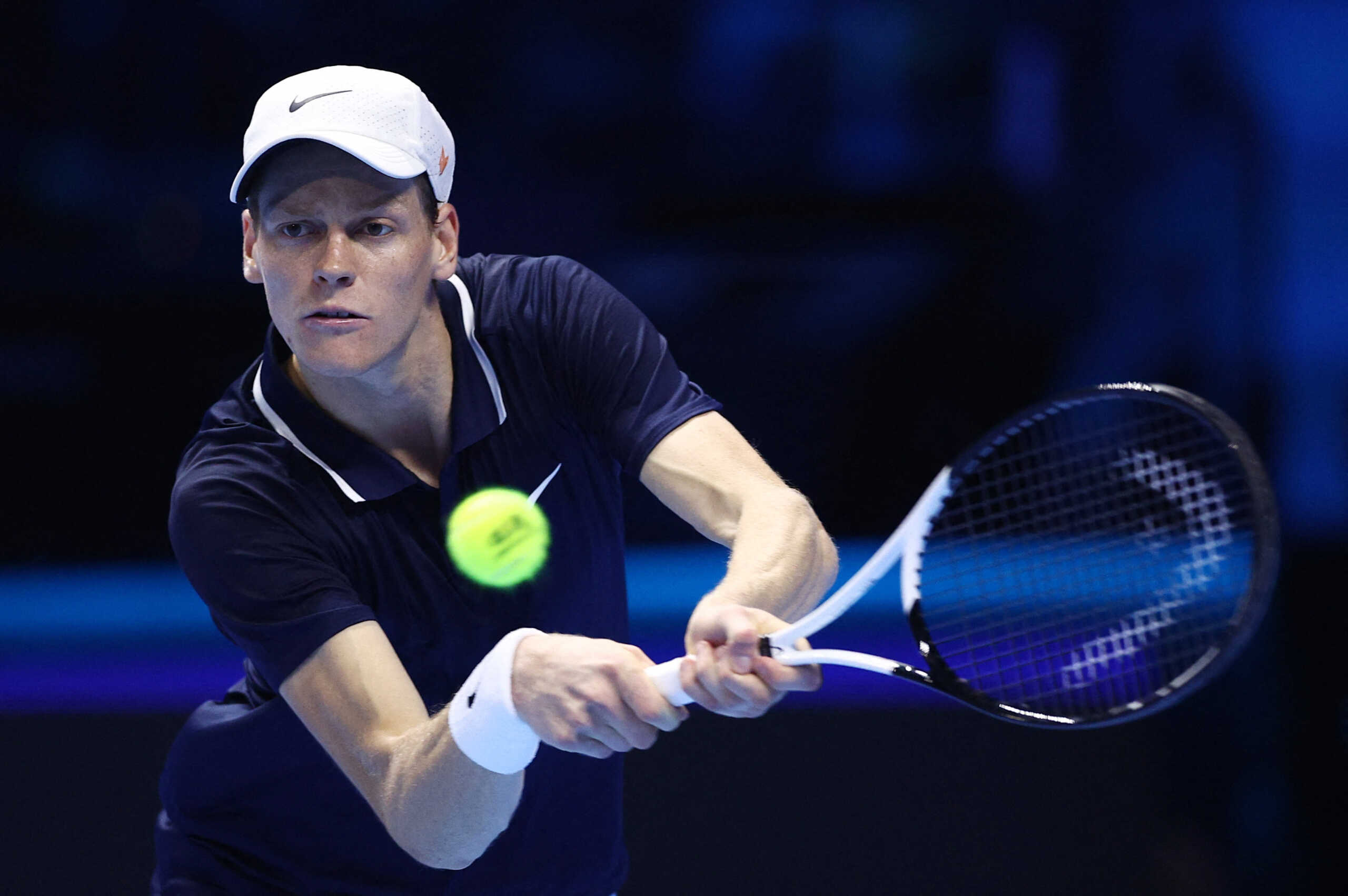 Tennis - ATP Finals - Inalpi Arena, Turin, Italy - November 16, 2024  Italy's Jannik Sinner in action during his semi final match against Norway's Casper Ruud REUTERS