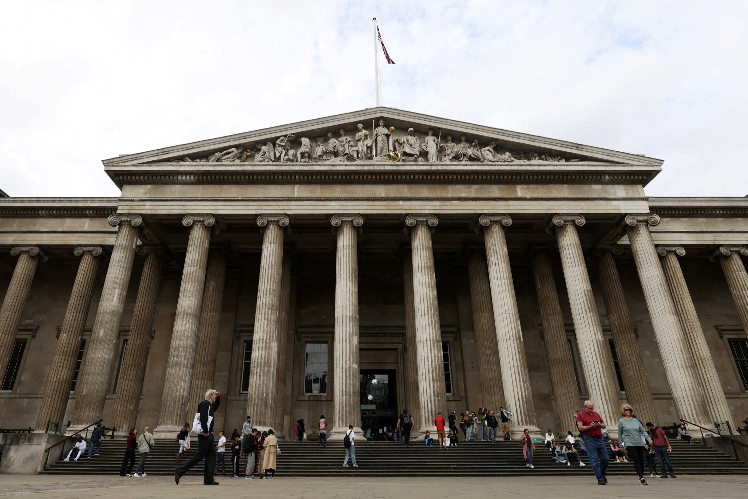 FILE PHOTO: People walk in front of the British Museum in London, Britain, September 28, 2023. REUTERS