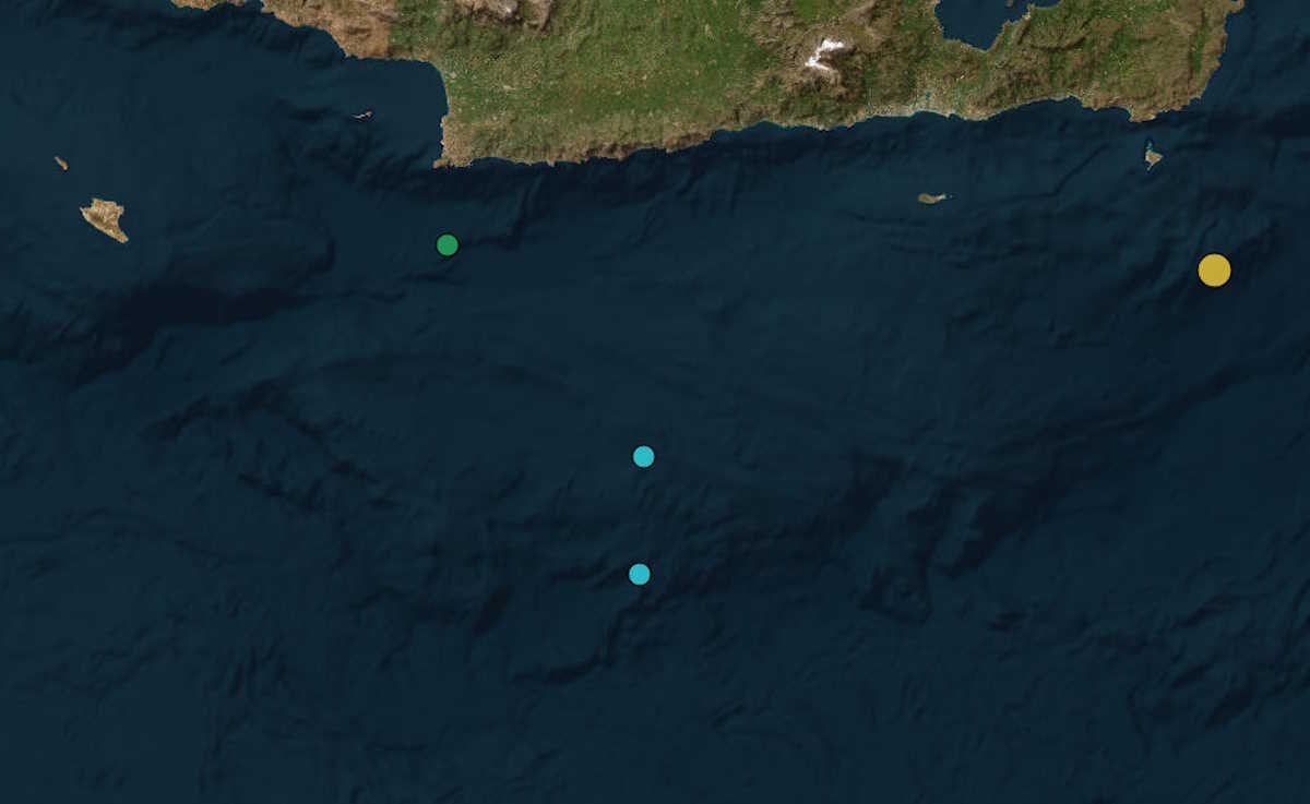 Σεισμός 3,5 Ρίχτερ νότια της Κρήτης – 10,7 χιλιόμετρα το εστιακό βάθος