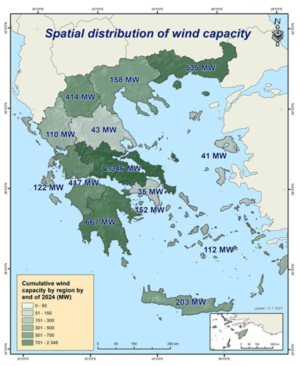 Τα 5,4 GW έφτασαν πέρυσι τα αιολικά στην Ελλάδα