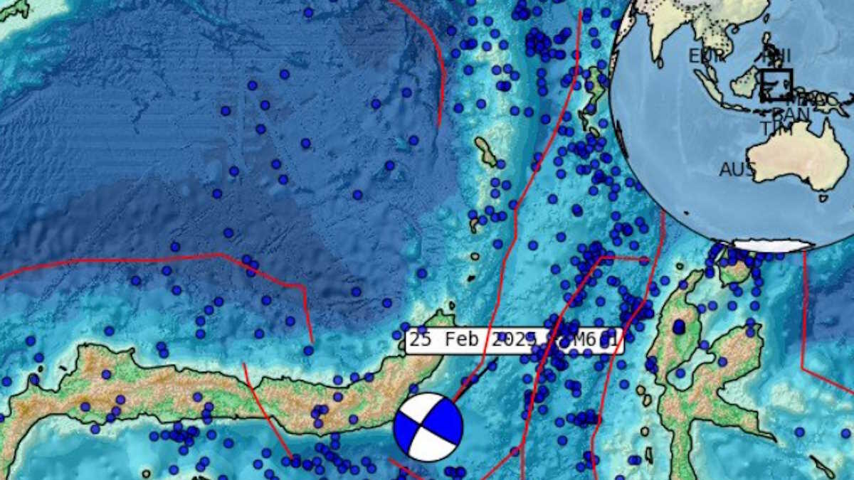 Χάρτης της περιοχής της Ινδονησίας όπου «χτύπησε» ο Εγκέλαδος με 6,1 Ρίχτερ