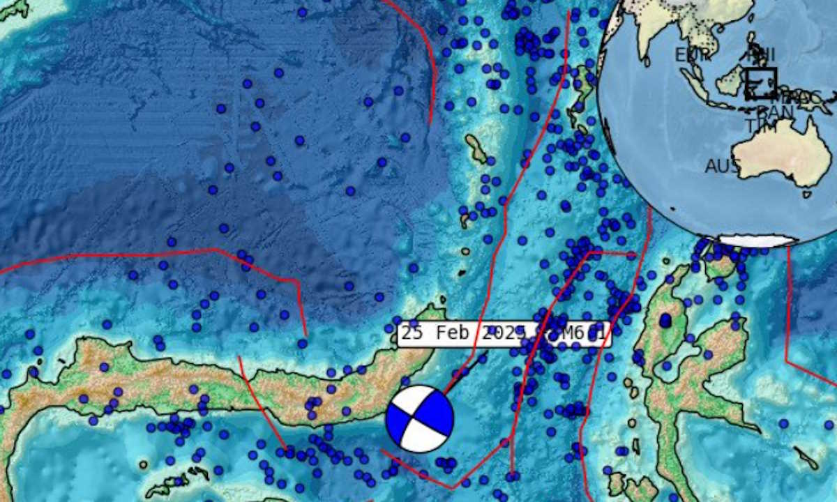 Χάρτης της περιοχής της Ινδονησίας όπου «χτύπησε» ο Εγκέλαδος με 6,1 Ρίχτερ