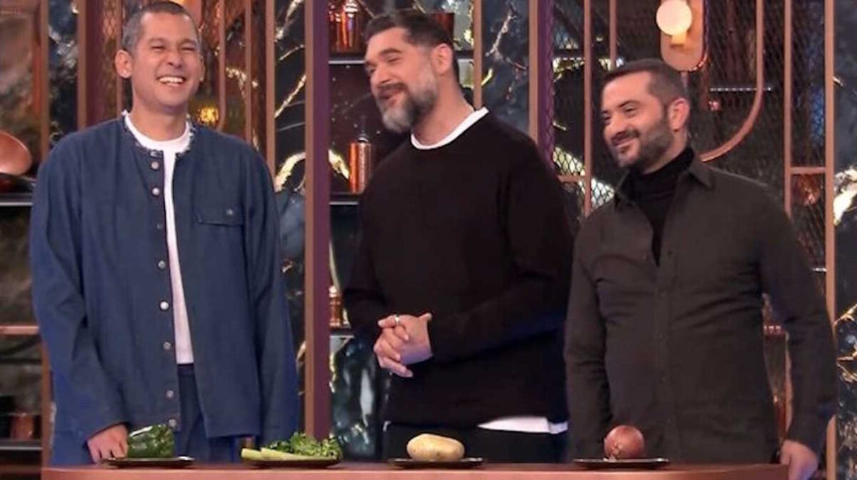 Οι τρεις σεφ κριτές του MasterChef, Σωτήρης Κοντιζάς, Πάνος Ιωαννίδης, Λεωνίδας Κουτσόπουλος